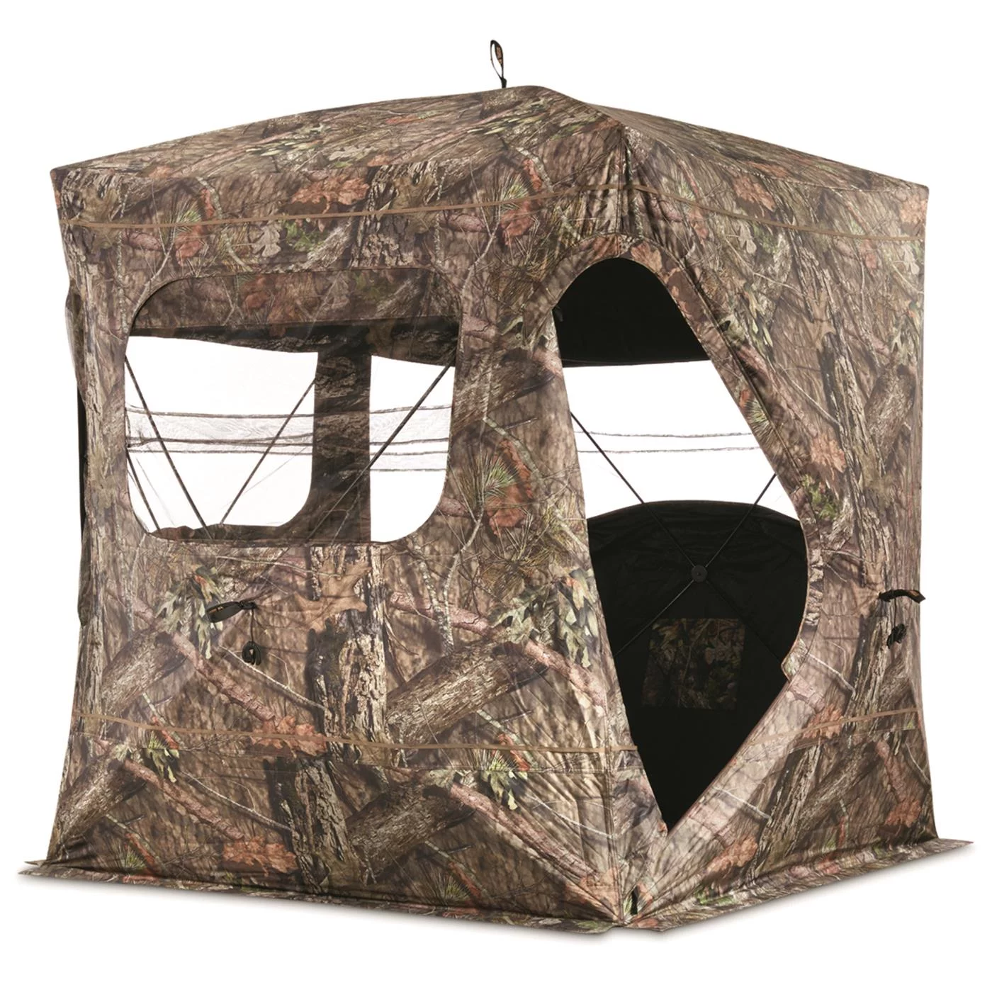 Guide Gear Field General 4-Star Hunting Ground Blind with Snow Support Pole, 1 Man Person Tent, Turkey, Duck, Deer Hunting Gear Equipment Accessories, Mossy Oak Break-Up Country