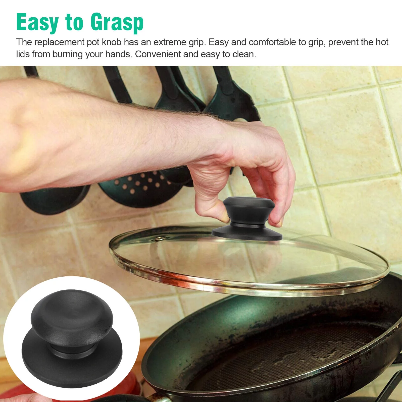 4pcs Replacement Kitchen Cookware Crock Pot Pan Lid Covers Grip Knob Anti Rust