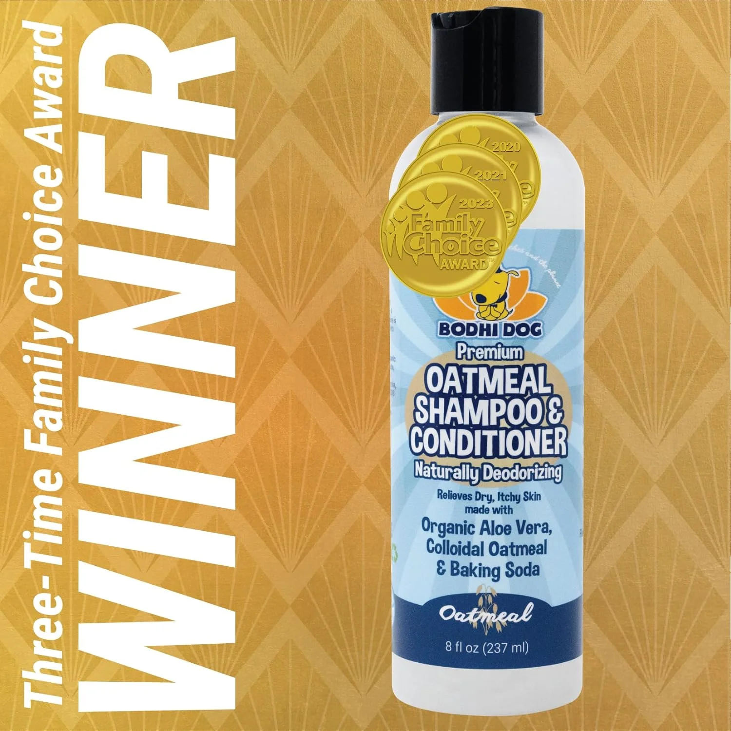 Organic All Natural Oatmeal Dog Shampoo and Conditioner | Hypoallergenic Conditioning Deodorizing Formula for Dogs Cats & Pets | Treatment Wash Soothes Dry Itchy Skin | Aloe for Allergy Relief