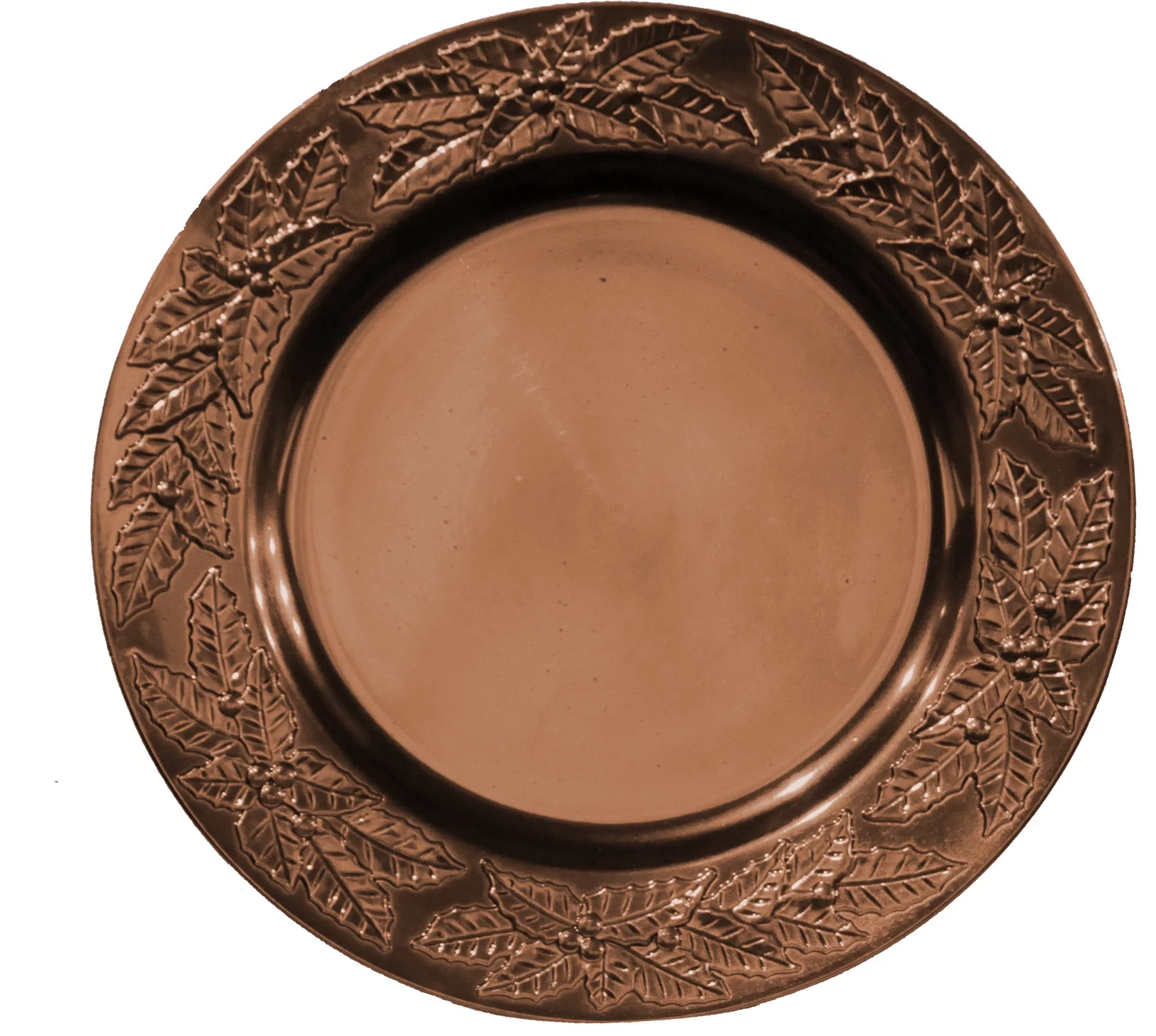 Gilbin 13 inch- Charger Plates, Round Plastic Reef Charger Plates, Holiday Charger Plate Wedding Holiday & Party Table Décor Set of 4(Rose Gold)