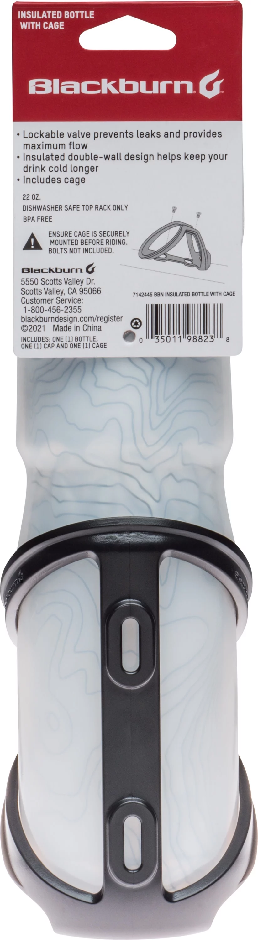 Blackburn Locking Valve Insulated Bottle With Cage