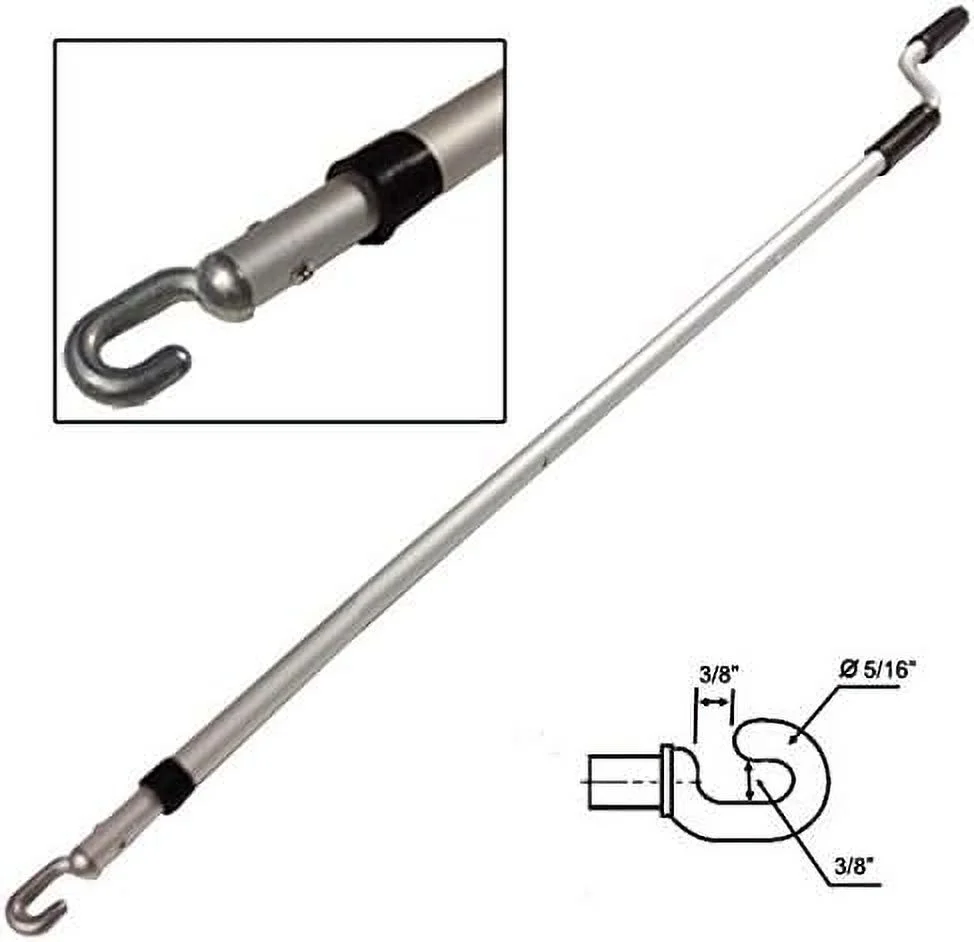 Telescoping Awning Pole With Hook Drive/RV Awning Pole/Adjustable Length Awning Wand - 74-1/8