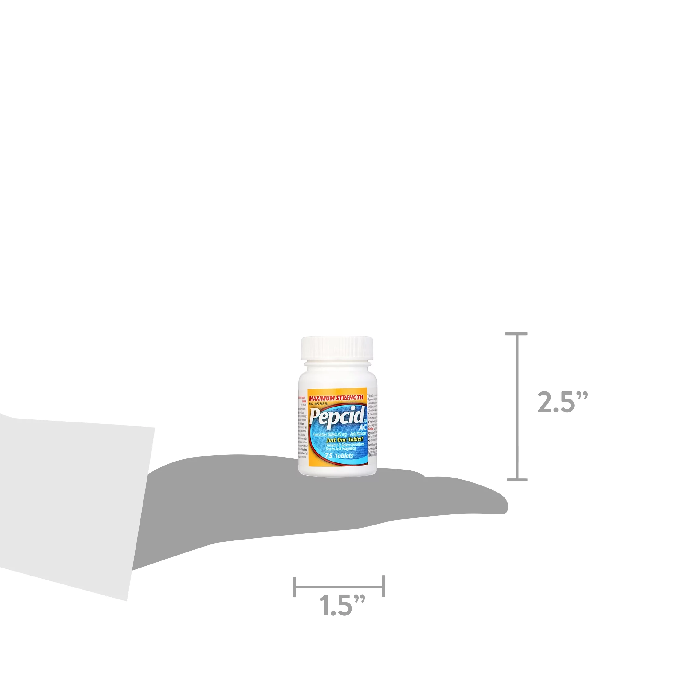 Product of Maximum Strength Pepcid AC All-Day Heartburn Relief Treatment, Famotidine 20Mg, 125 ct