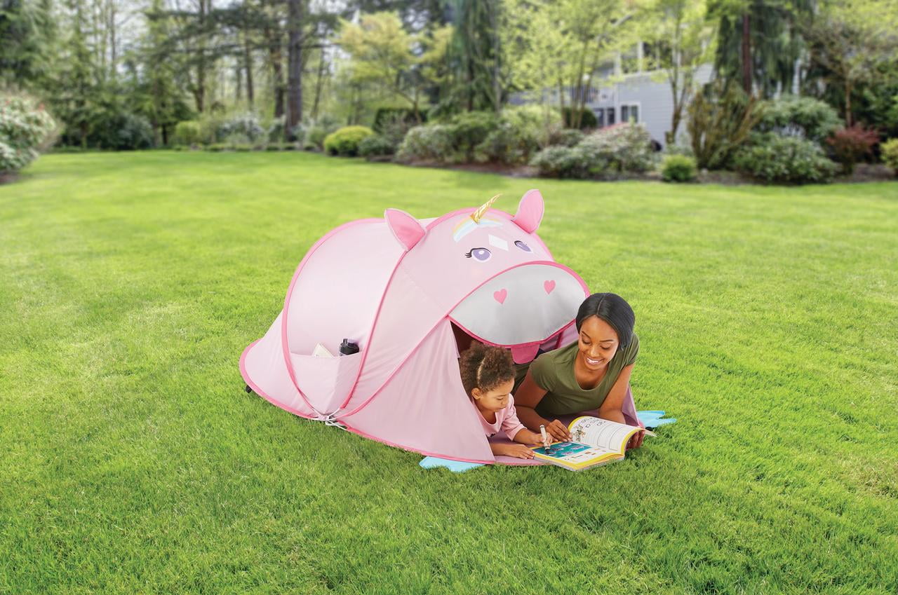 Mainstays Figural Beach Canopy Pop up Shade Tent, Unicorn, Pink