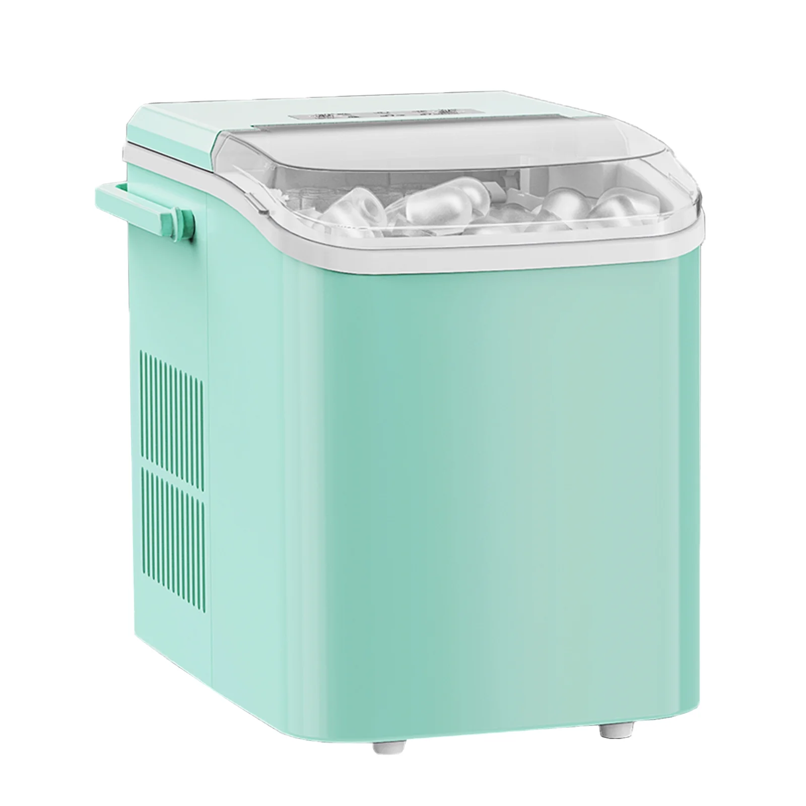 KPUY Counter Top Portable 1.5L Electric Ice Maker 26.5lbs/24H Touch Control With Self-Cleaning Function Add Water & Ice Full Indicator Low Noise Green