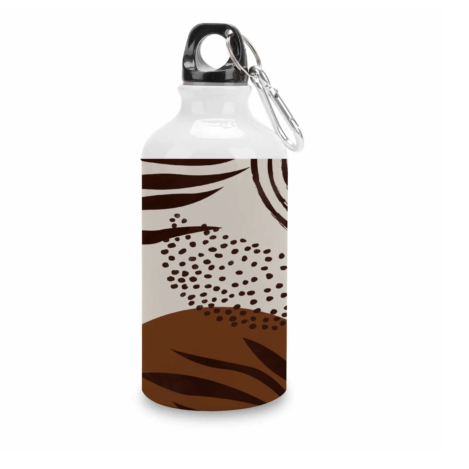 GZHJMY Sports Water Bottles, Boho Brown Plants Large Capacity Aluminium Portable Leakproof Lightweight Drink Bottles for Fitness and Outdoor Enthusiasts