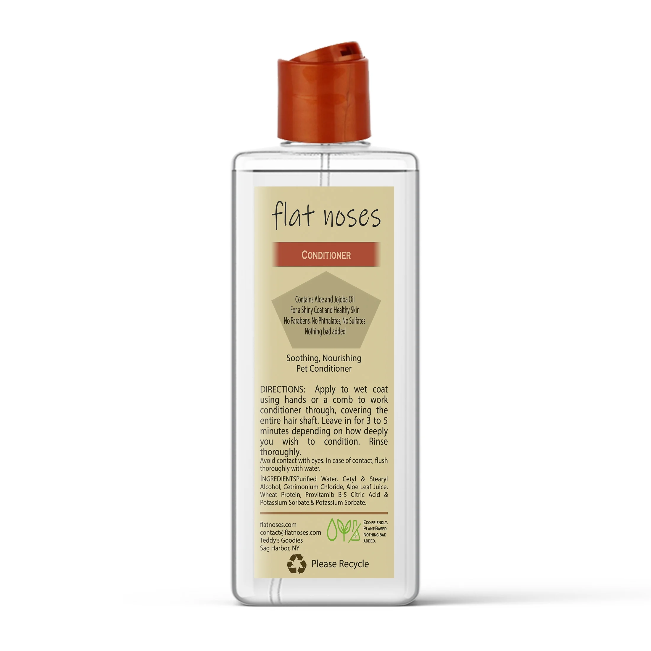 Flat Noses Natural Conditioner for Dogs - Unscented, Leaves Coat Clean with Lustrous Shine - Plant-Based Detangler, Nourishing, Moisturizing with Aloe, Provitamin B5