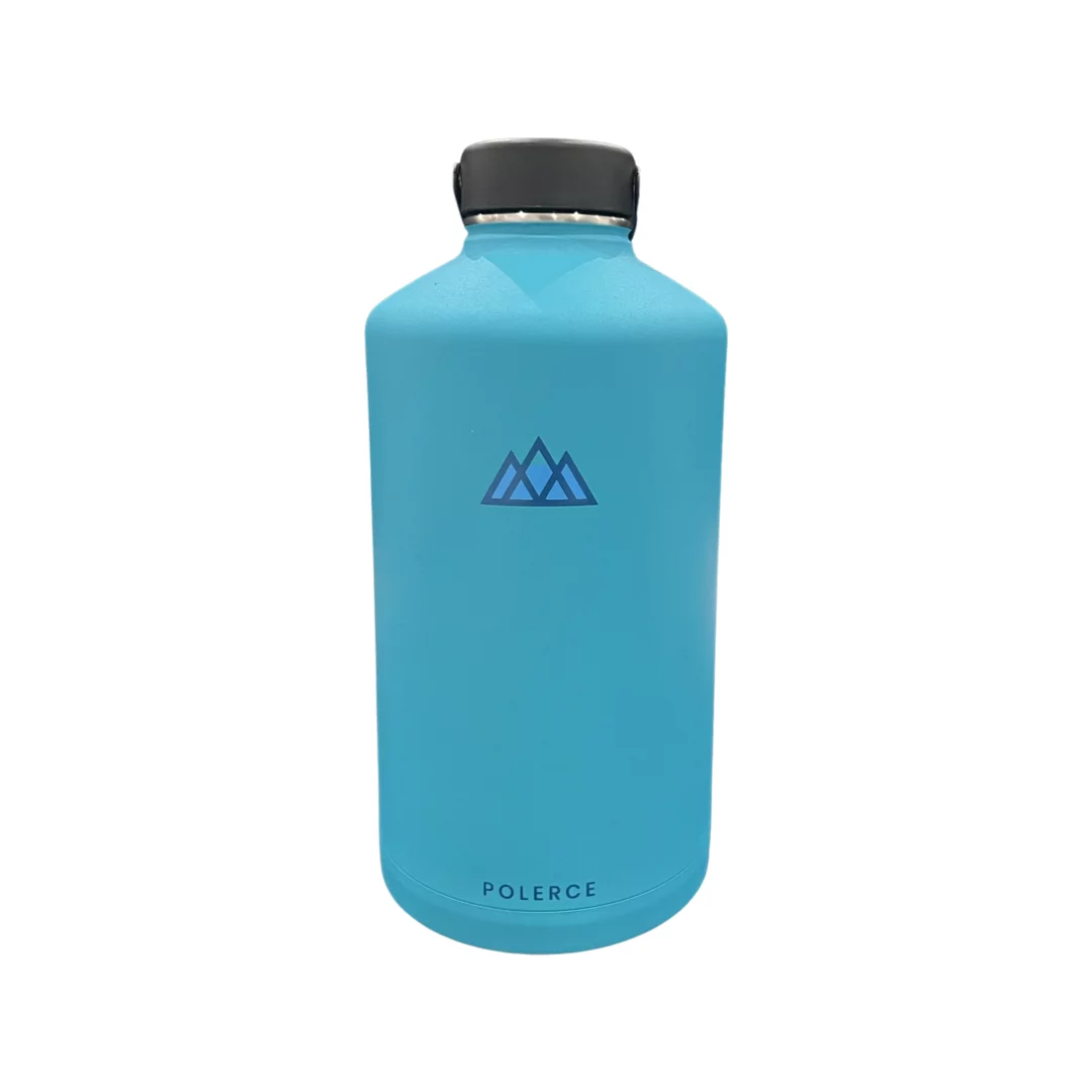 Vacuum Insulated Bottle - Stainless Steel Thermally Insulated Flask with Flex Cap - 128 Fl Oz - Blue - by Polerce