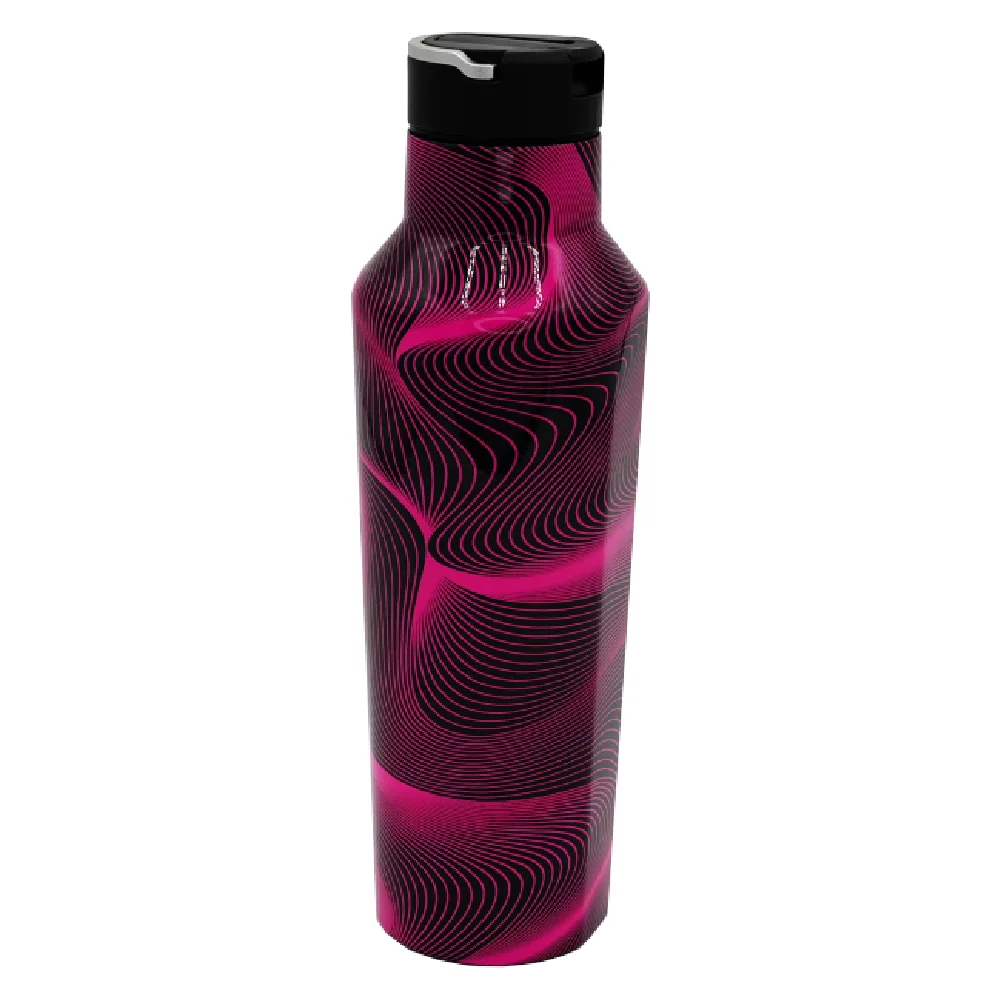 U Speakers Mini Glam Portable Wireless Bluetooth Speaker with Magnetic Base, Mic & Selfie Remote Control Black Active Chic Lifestyle Bundle with Insulated Sport 20 oz. Straw Canteen Bottle Pink