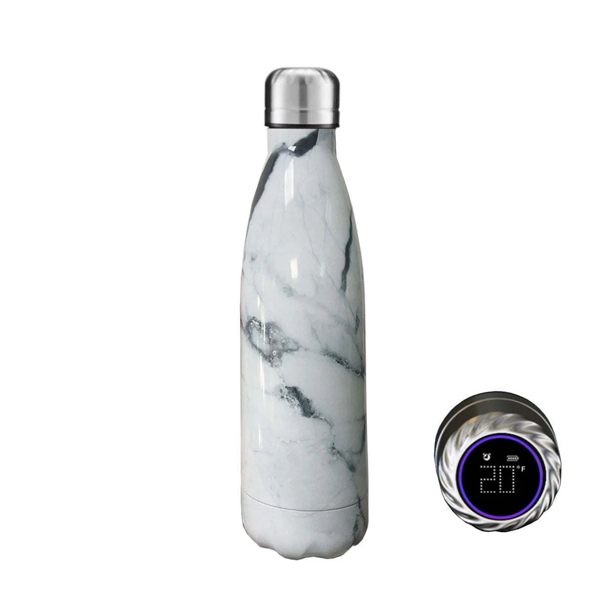 UV Water Bottle with Temperature Cap - Stay Hydrated on the Go