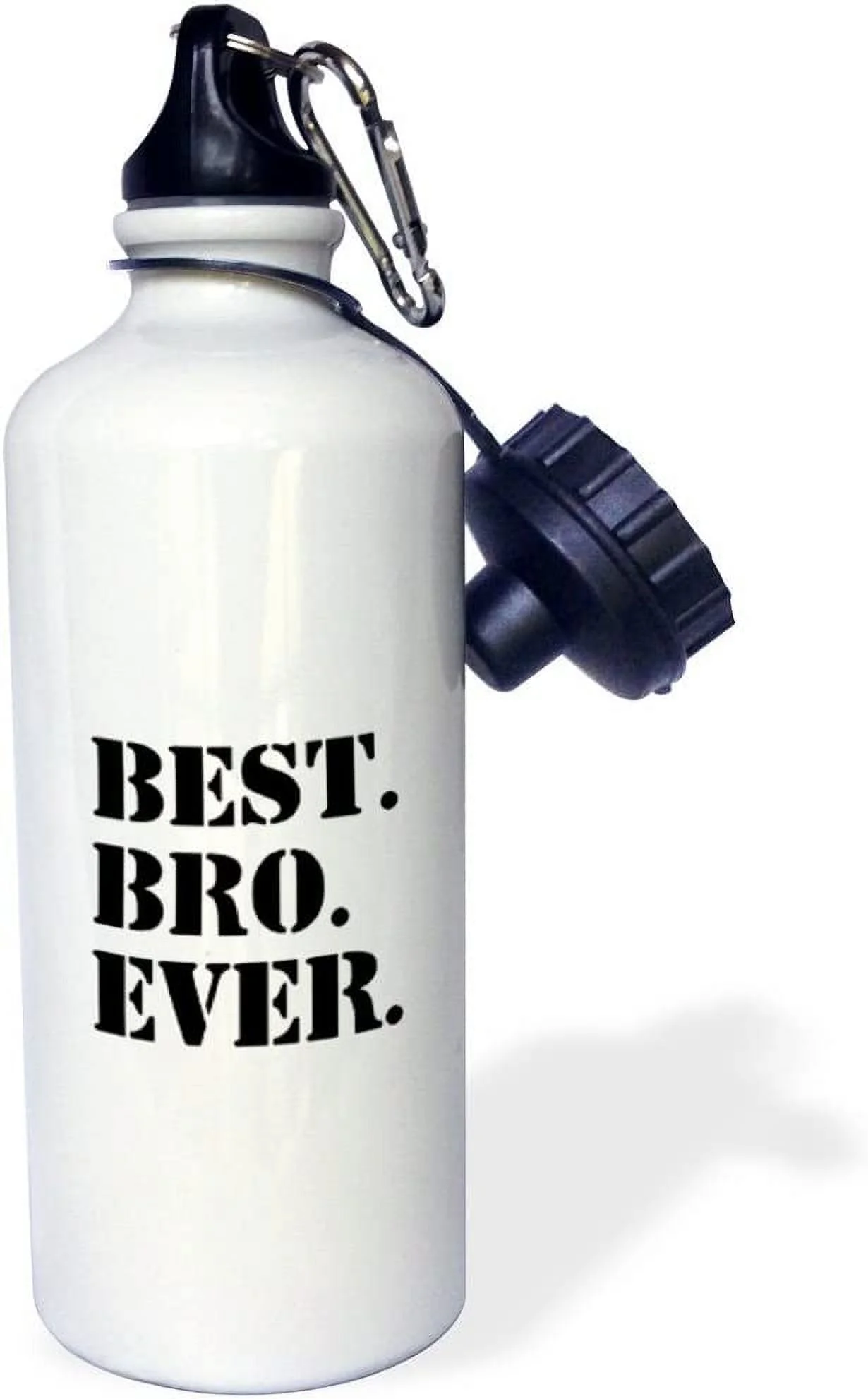 3dRose Best Bro Ever - Gifts for brothers - black text, Sports Water Bottle, 21oz