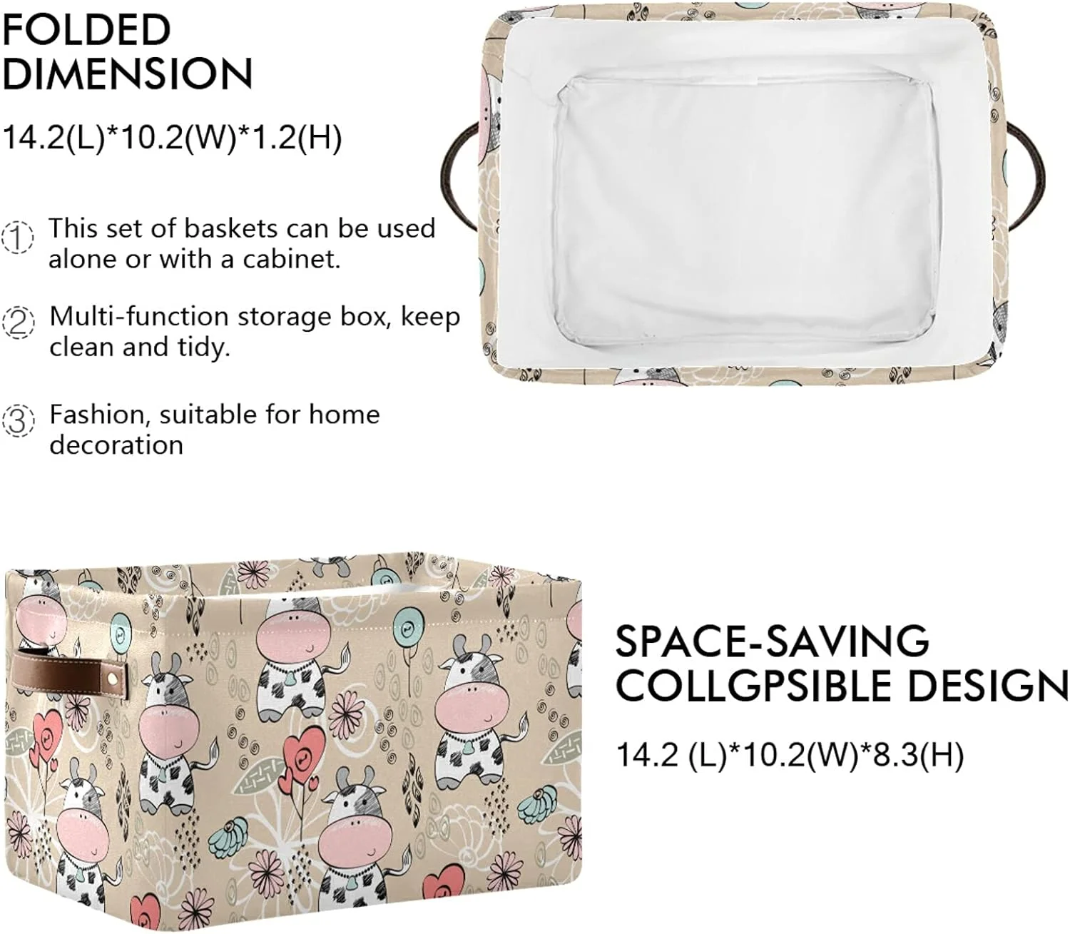 Hotbar Halloween Pumpkin Cat Storage Bin For Toy Storage Basket Dirty Clothes Sundries Office Home Closet Organizer Shelf Cube Box Waterproof Laundry Basket, 2pcs