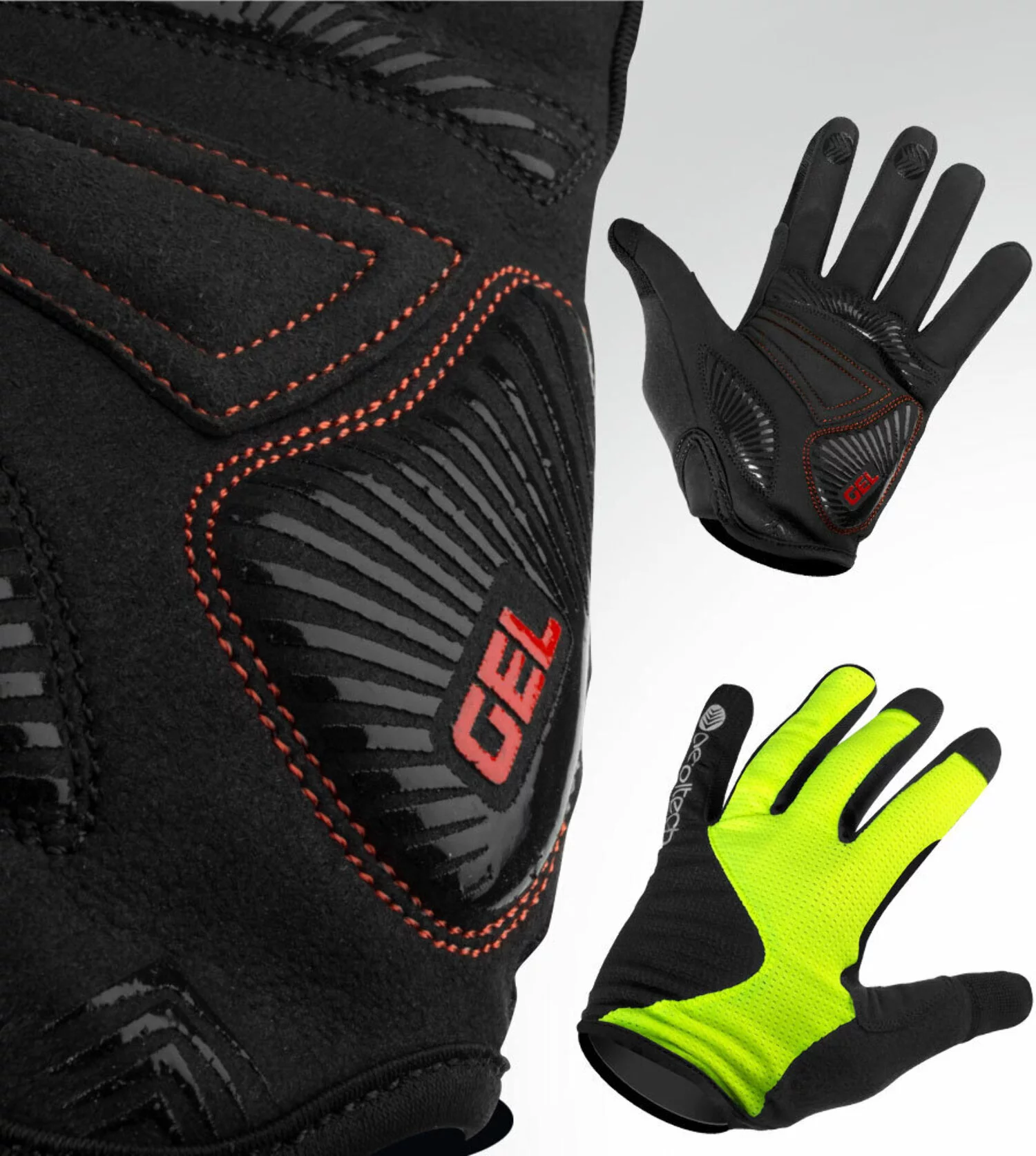 Aero Tech Enduro MTB Glove - Lightweight Full Finger Glove with Gel Padded Palm