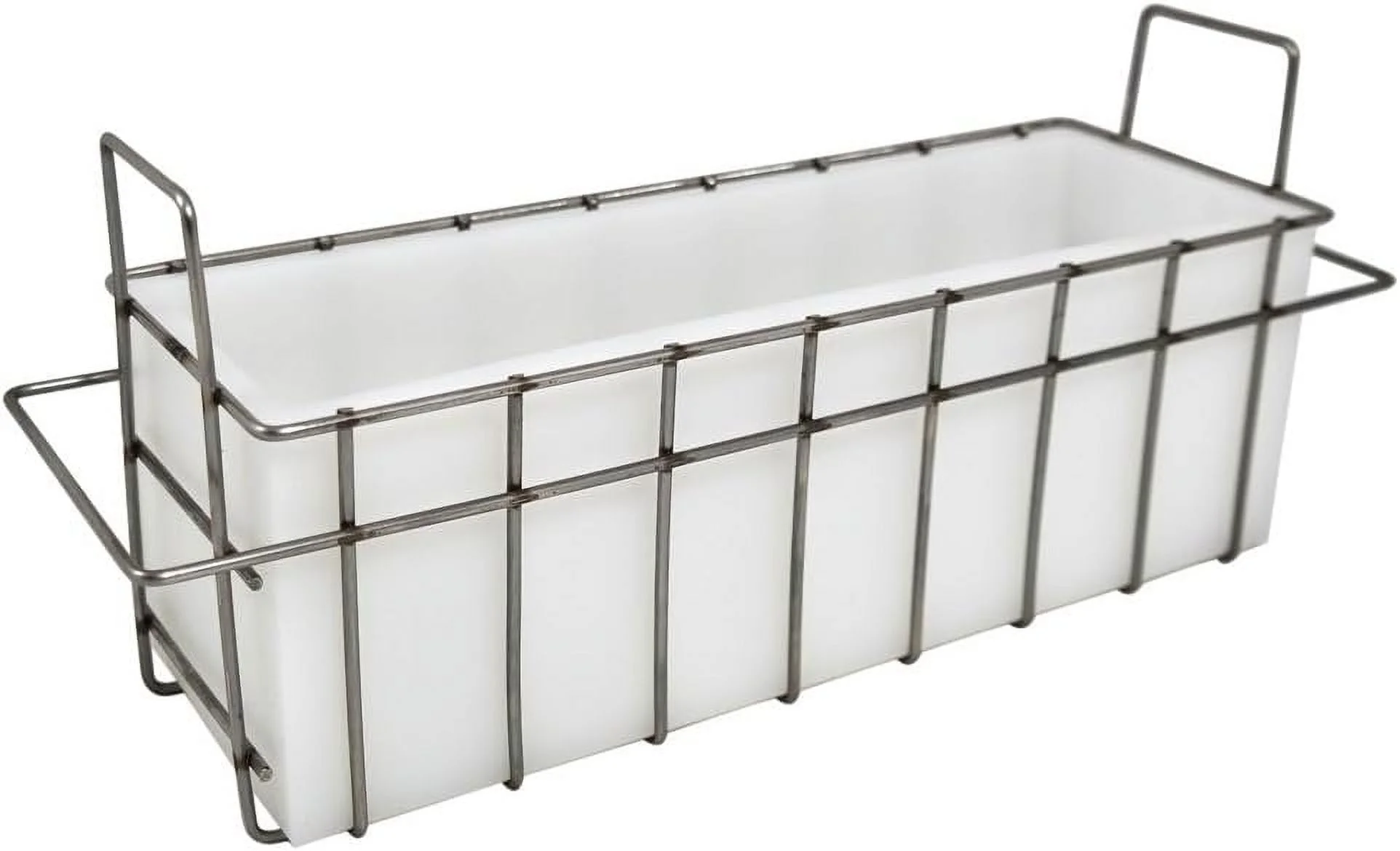 Stackable Stainless Steel Basket and Oven Safe Silicone Mold for Baking or Soap Making Food and Oven Safe, Natural Colored Silicone Mold Included