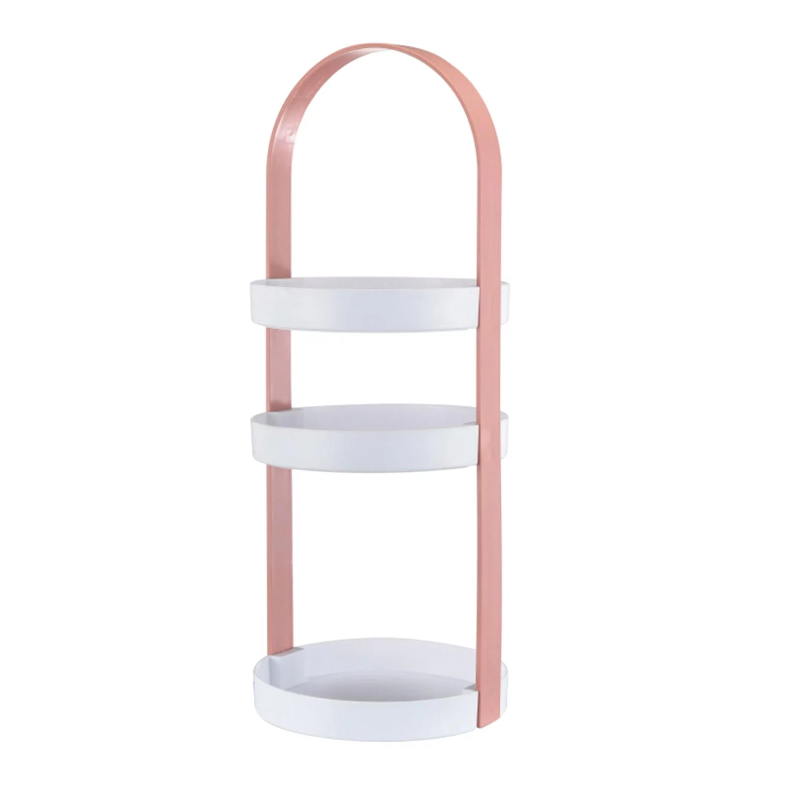 Desk Cosmetics Stand Vanity Trays 3 Layer Home Storage and Display Coffee Table Stand Bathroom Rack Organizer Spice Rack Organizer for Home Pink