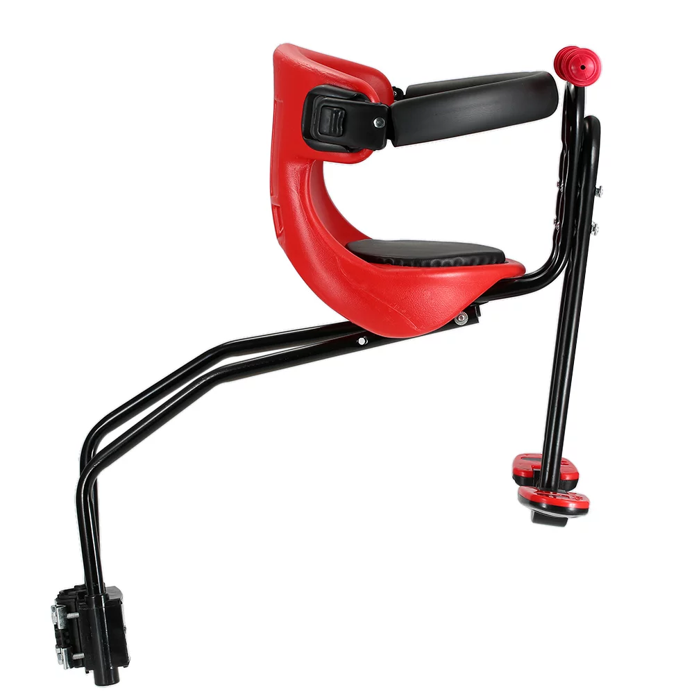 Andoer Child Safety Carrier Front Seat Saddle Cushion with Back Rest Foot Pedals