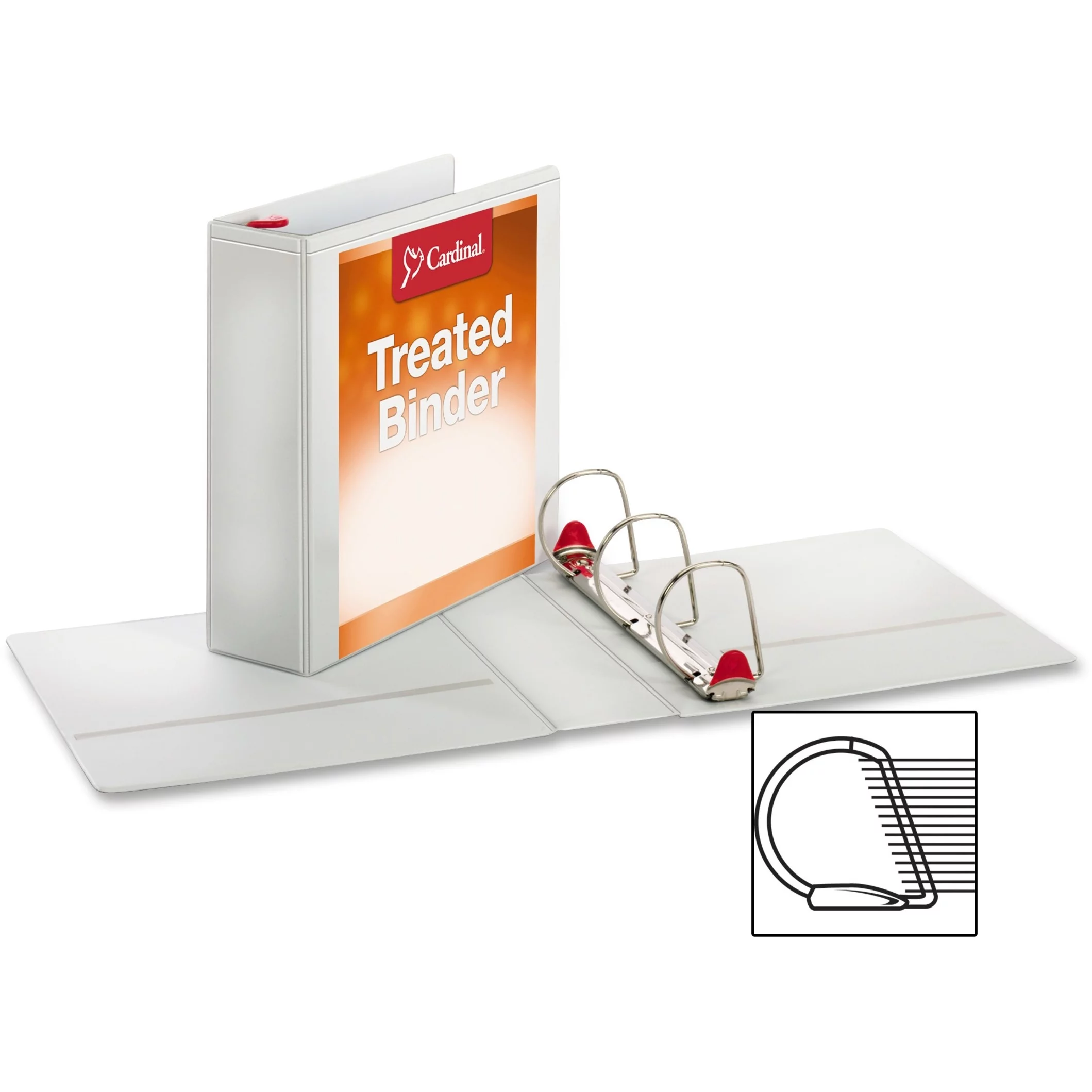 Cardinal Treated Binder ClearVue Locking Slant-D Ring Binder, 3