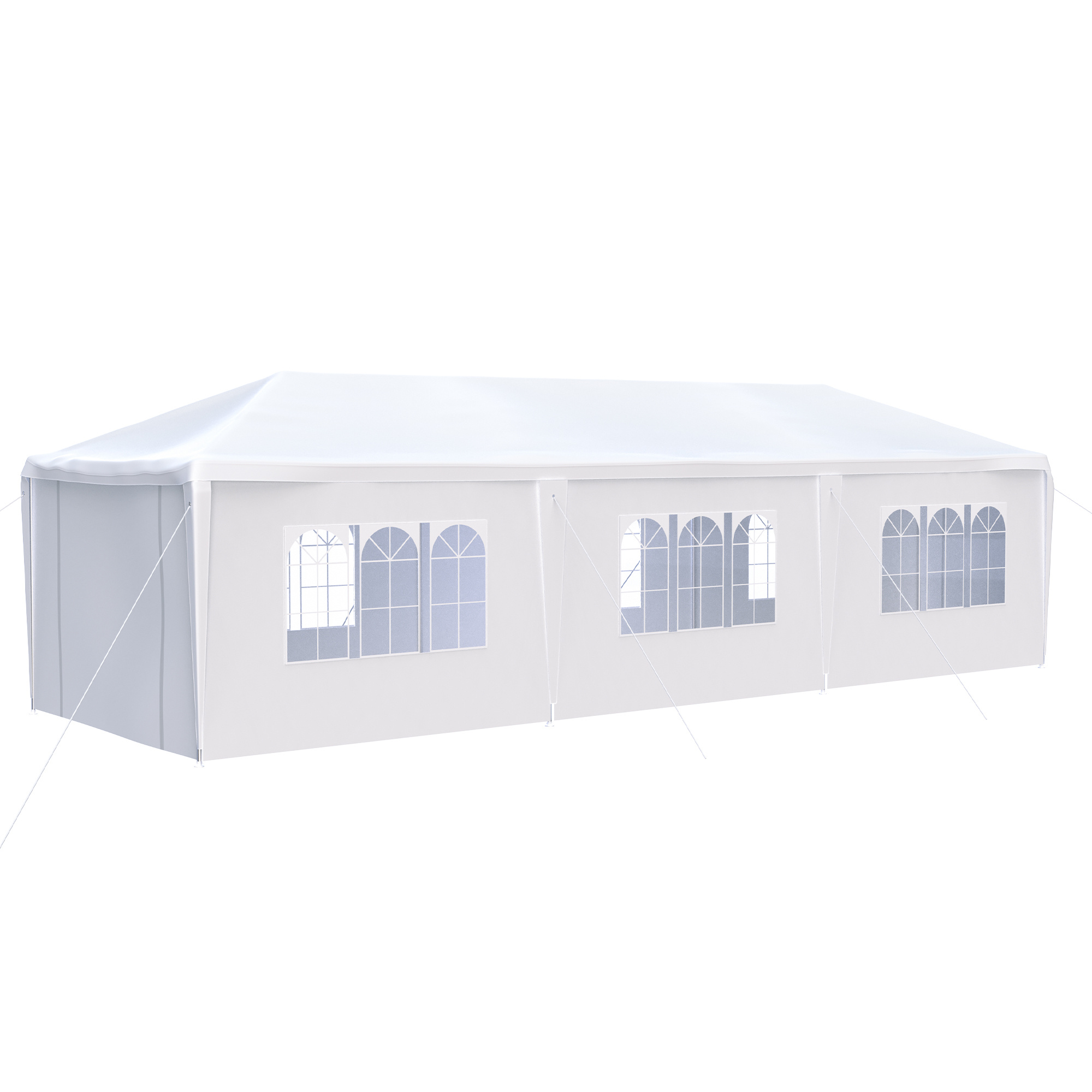 Durable Garden Canopy Tent - 10' x 30' x 9' - White - Elevate Outdoor Events