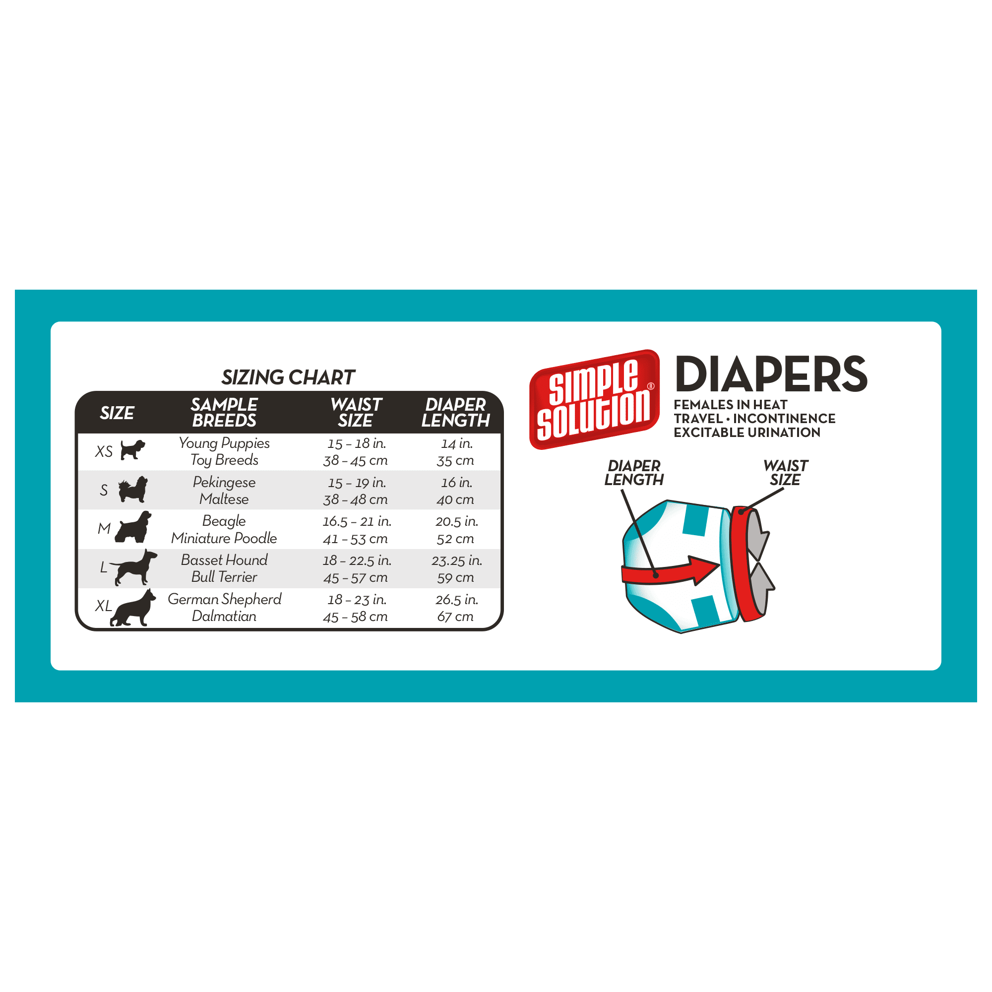 Simple Solution Disposable Dog Diapers for Female Dogs, Large- 12 Count