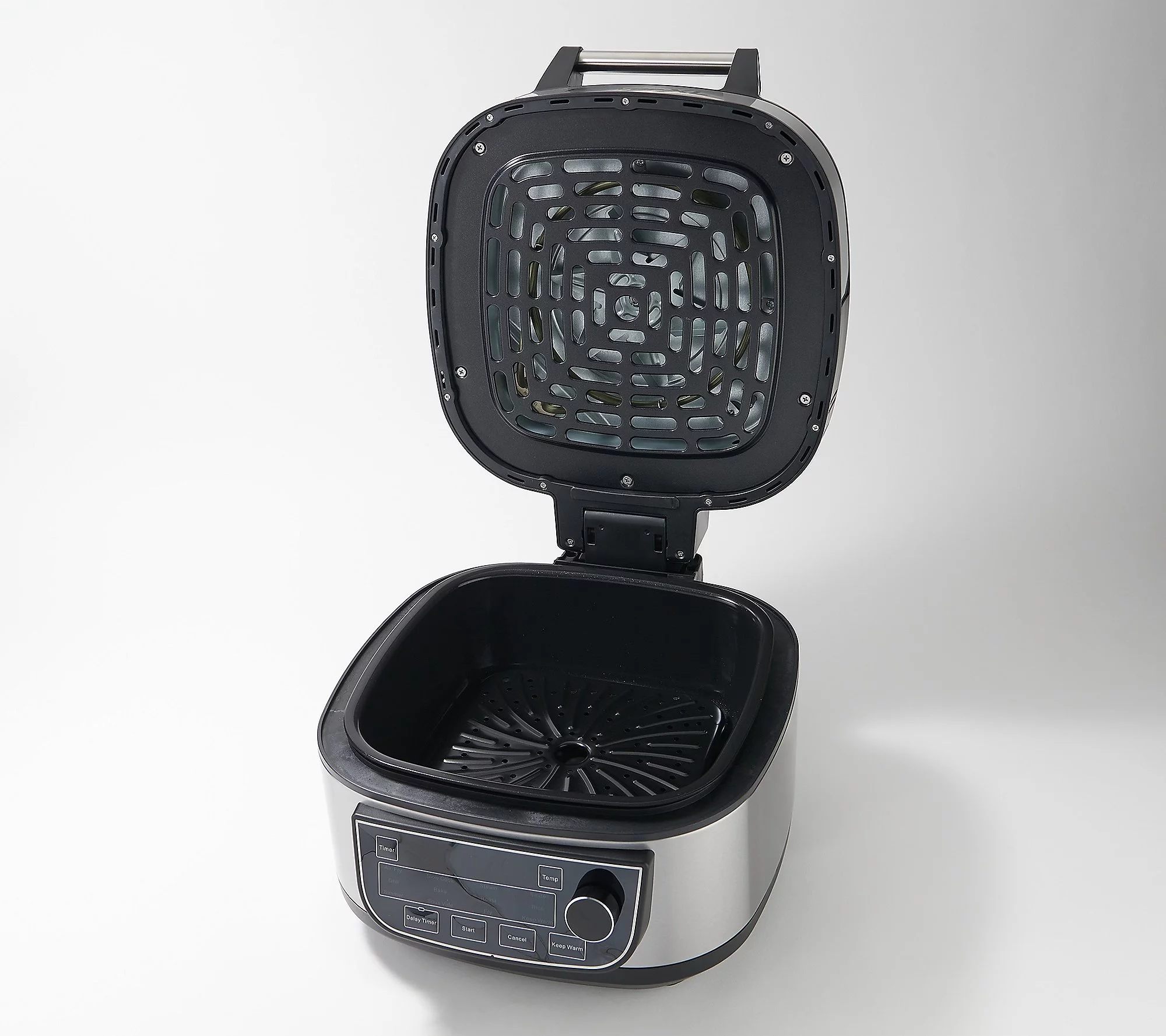 Restored PowerXL 1550W 6-qt 12-in-1 Grill Air Fryer Combo with Glass Lid (Refurbished)