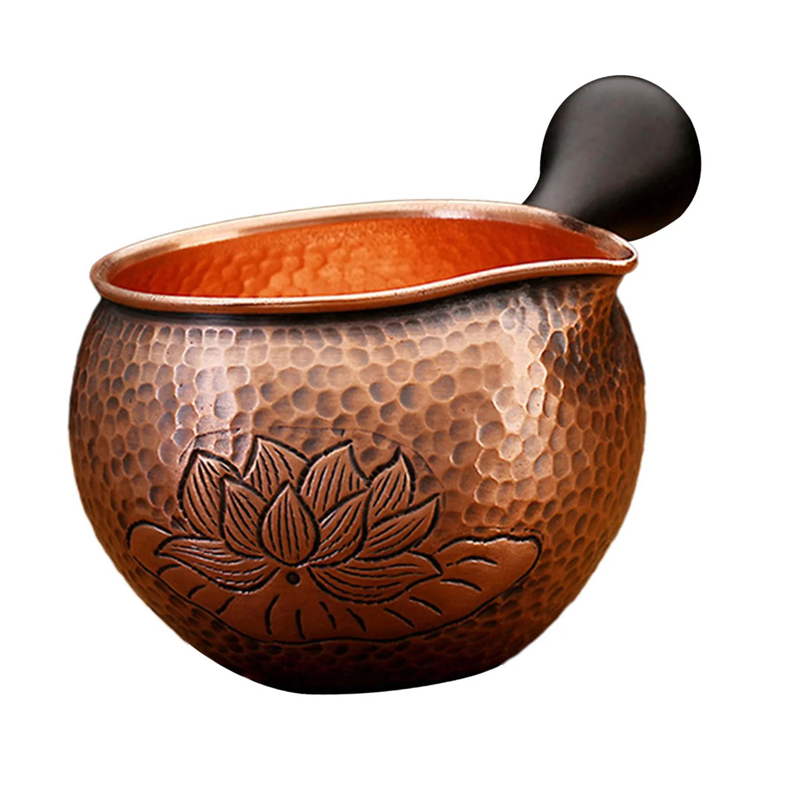 Esquirla Copper Creamer Pitcher Milk Pitcher Milk Jug Mini Carafe Coffee Mug and Pouring Spout Multipurpose Latte Espresso Milk Pourer Lotus