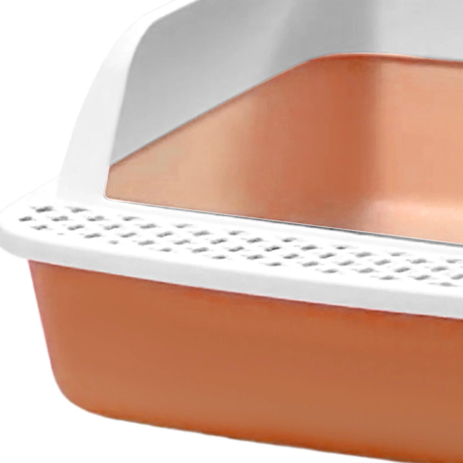 Cat with Litter Sifting Prevent Leakage High Sided Easy to Clean Heightening Splashing Removable Kitty Litter Tray Pink