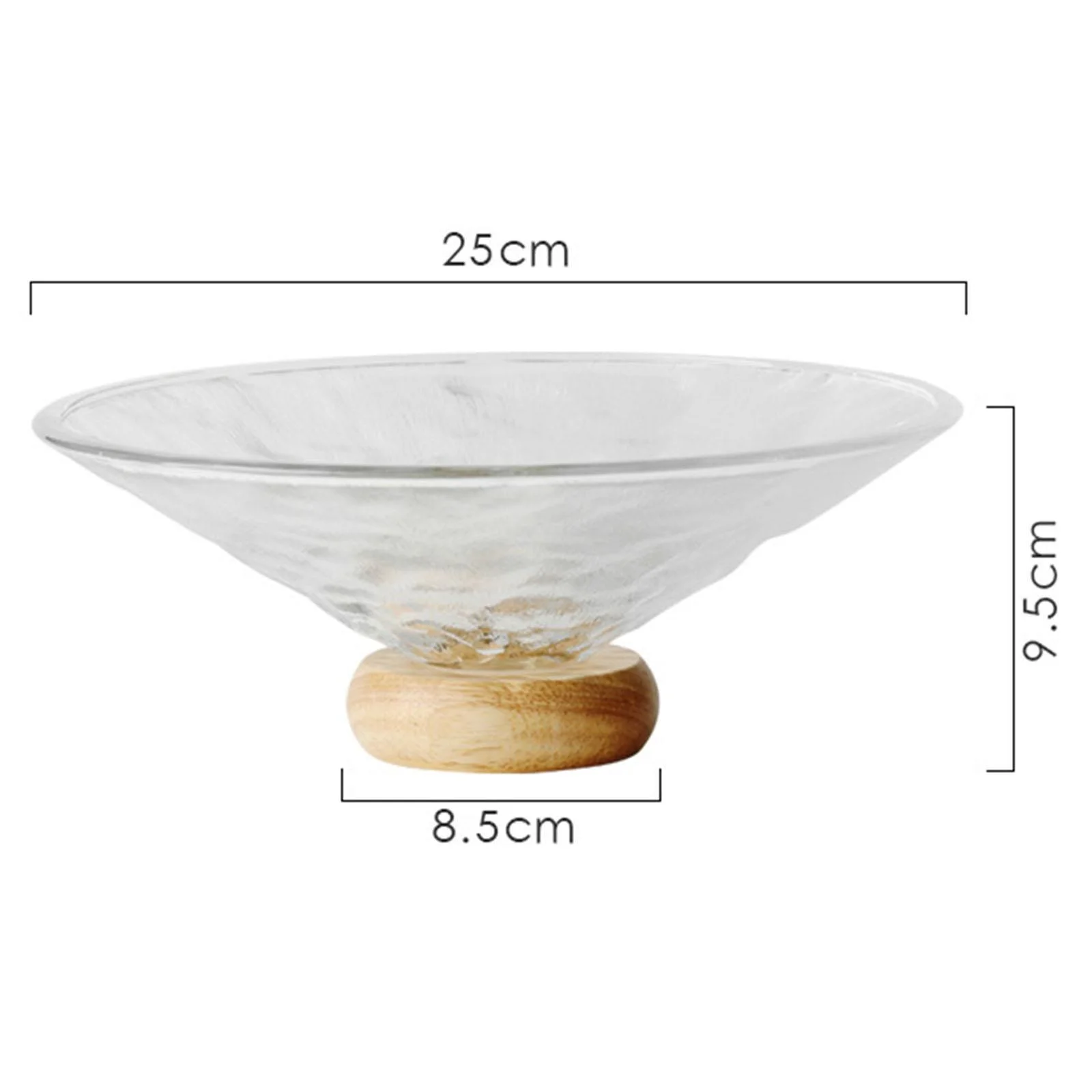 perfk Decorative Pedestal Bowl Kitchen Countertop with Wood Base Fruit Dish Holder water
