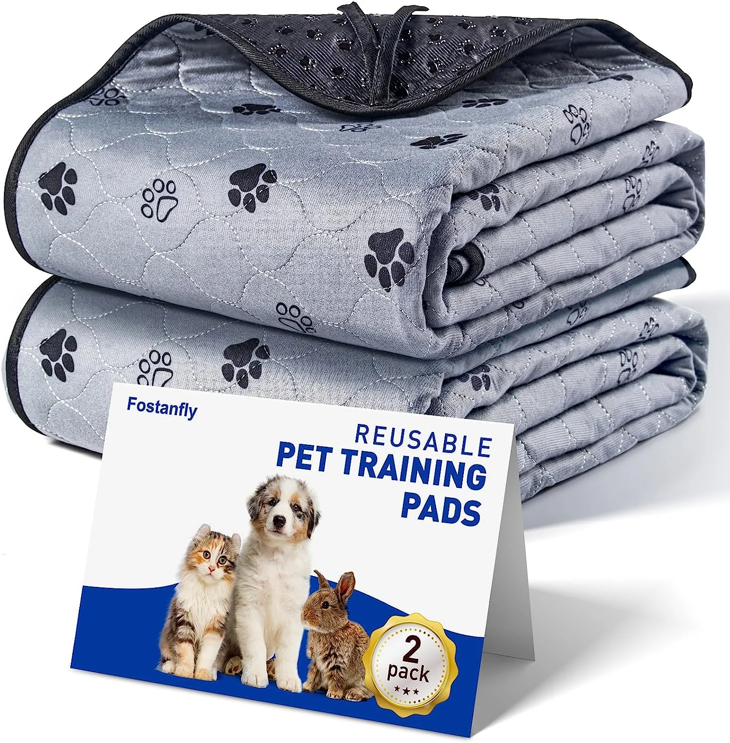 Non-Slip Washable Pee Pads for Dogs, 2 Pack Large 36