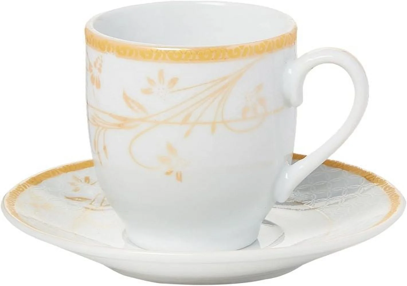 Lorenzo Import Floral Design Espresso Set (Service for 6), Gold