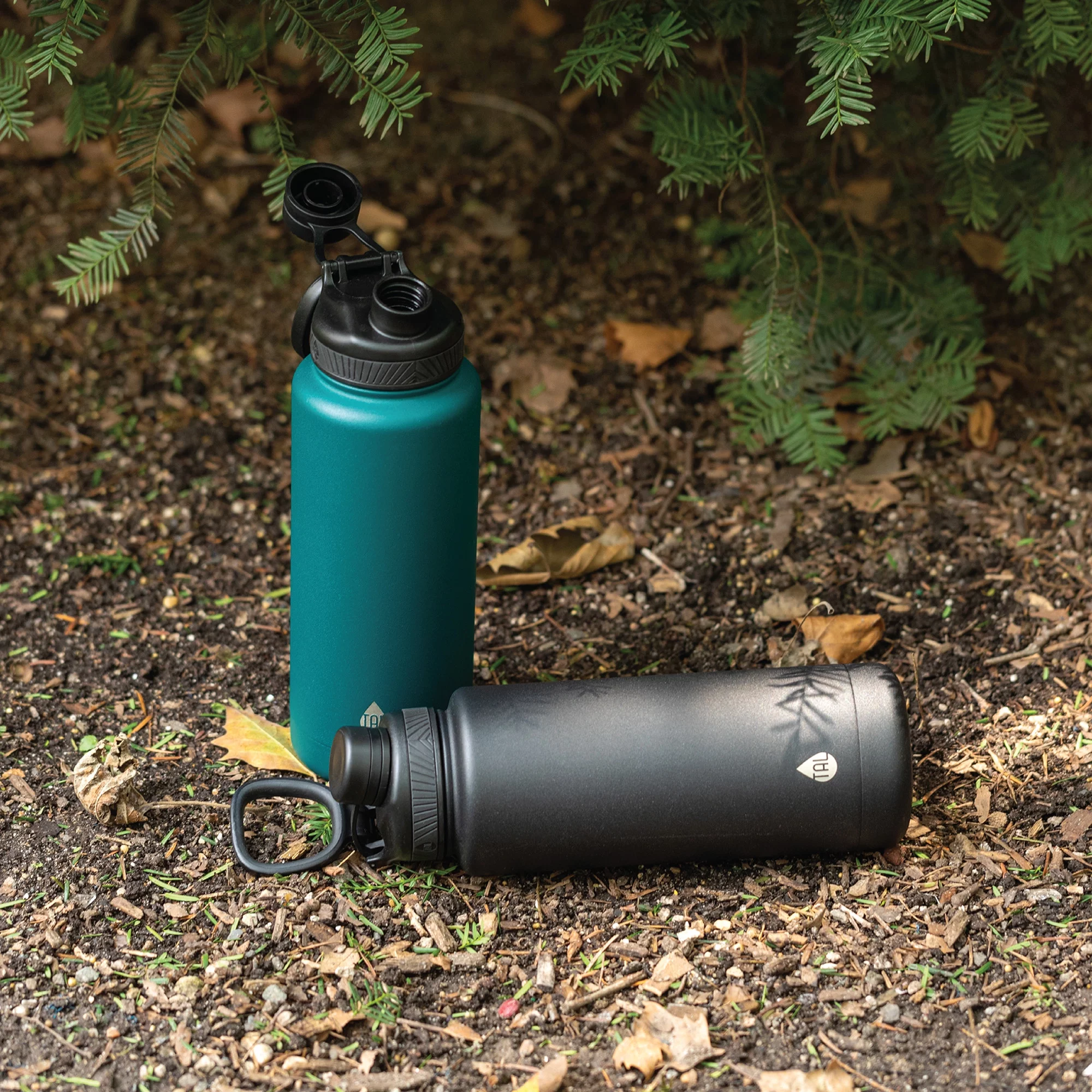 TAL Stainless Steel Ranger Water Bottle 40 fl oz, Black & Navy 6-Piece Set