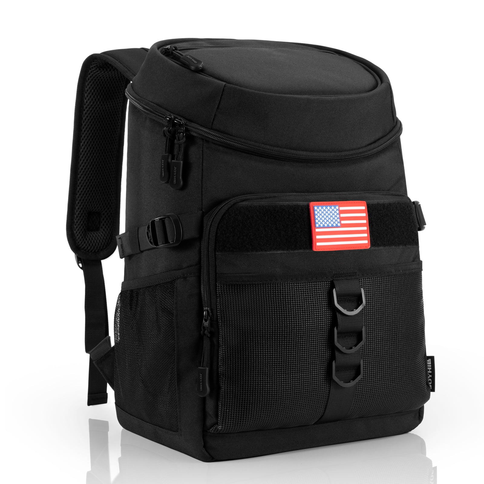 JOYHILL 36 Cans Large Capacity Insulated Cooler Backpack, 25L Leakproof Tactical Lunch Bag for Camping Hiking Picnic Beach, Black