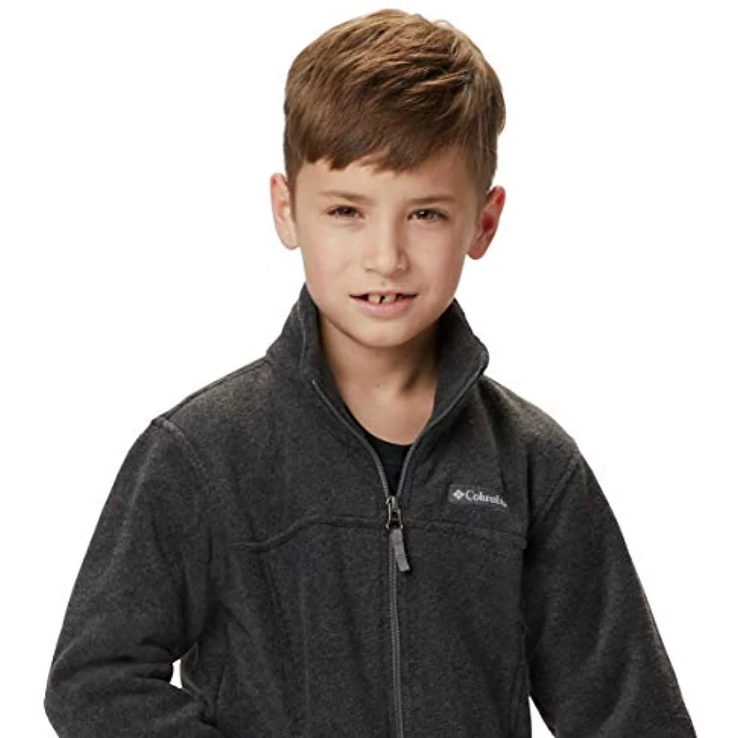 Columbia Youth Boys Steens Mt II Fleece, Charcoal Heather, X-Small