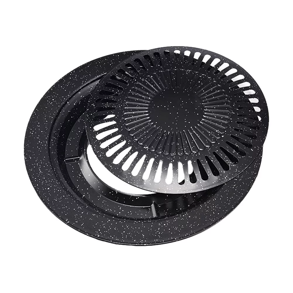 Round Frying Pan Home Roaster Trays Creative Double Tired Enamel Bakewares