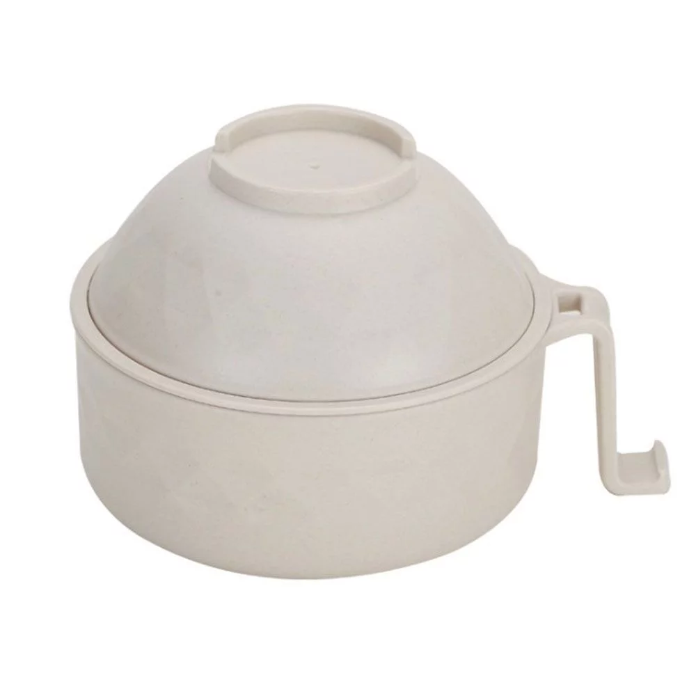 Apartment Essentials Chopsticks Microwave Ramen bowl Set Drain Noodle Multi-function Pasta Pot BEIGE