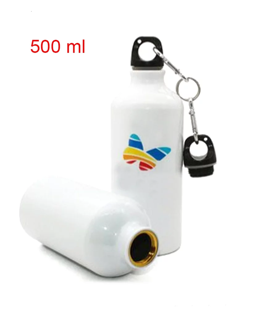 Techtongda 20 pcs 500ml Blank Aluminium Water Bottle Heat Transfer Sports Bottle White