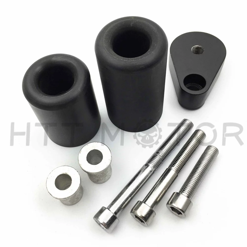 HTT-MOTOR No Cut Frame Slider Protector For 2007 2008 Kawasaki Ninja Zx-6R Zx6R Black