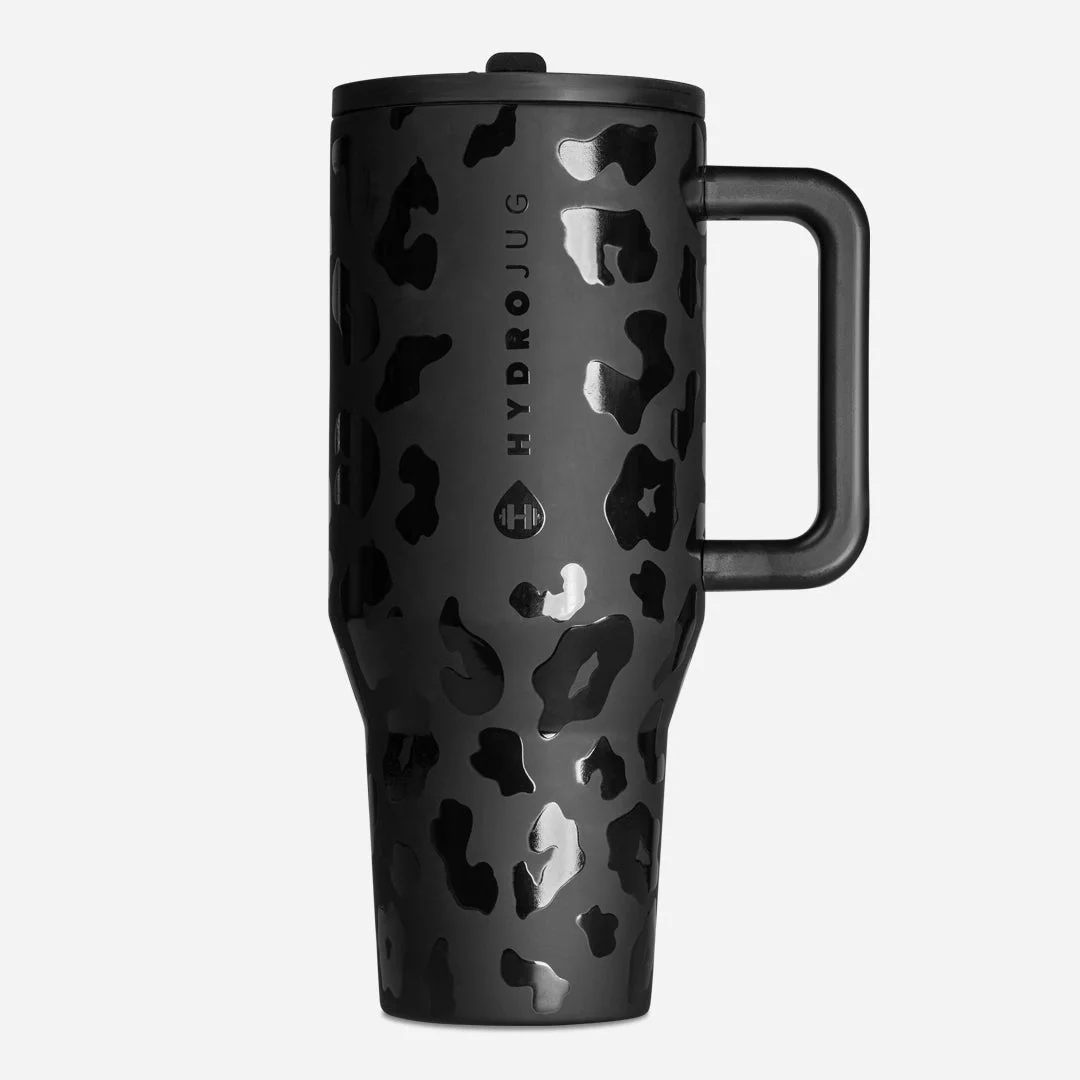 HydroJug 40oz Insulated BPA-Free Traveler Tumbler Exclusive Black Leopard