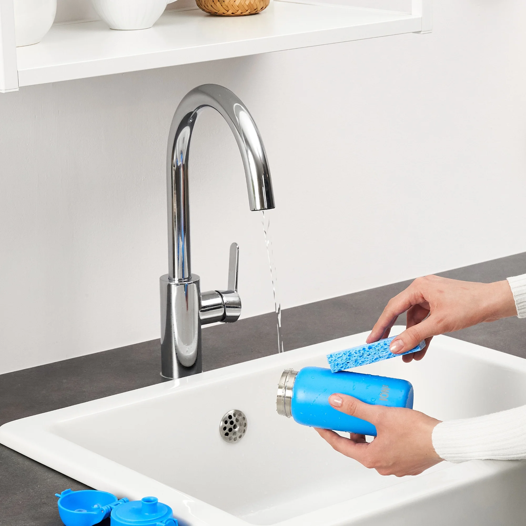 ION8 Leak Proof Flip-Top Insulated Steel Kids Water Bottle, Dishwasher-Safe, Blue, 320ml (11oz)