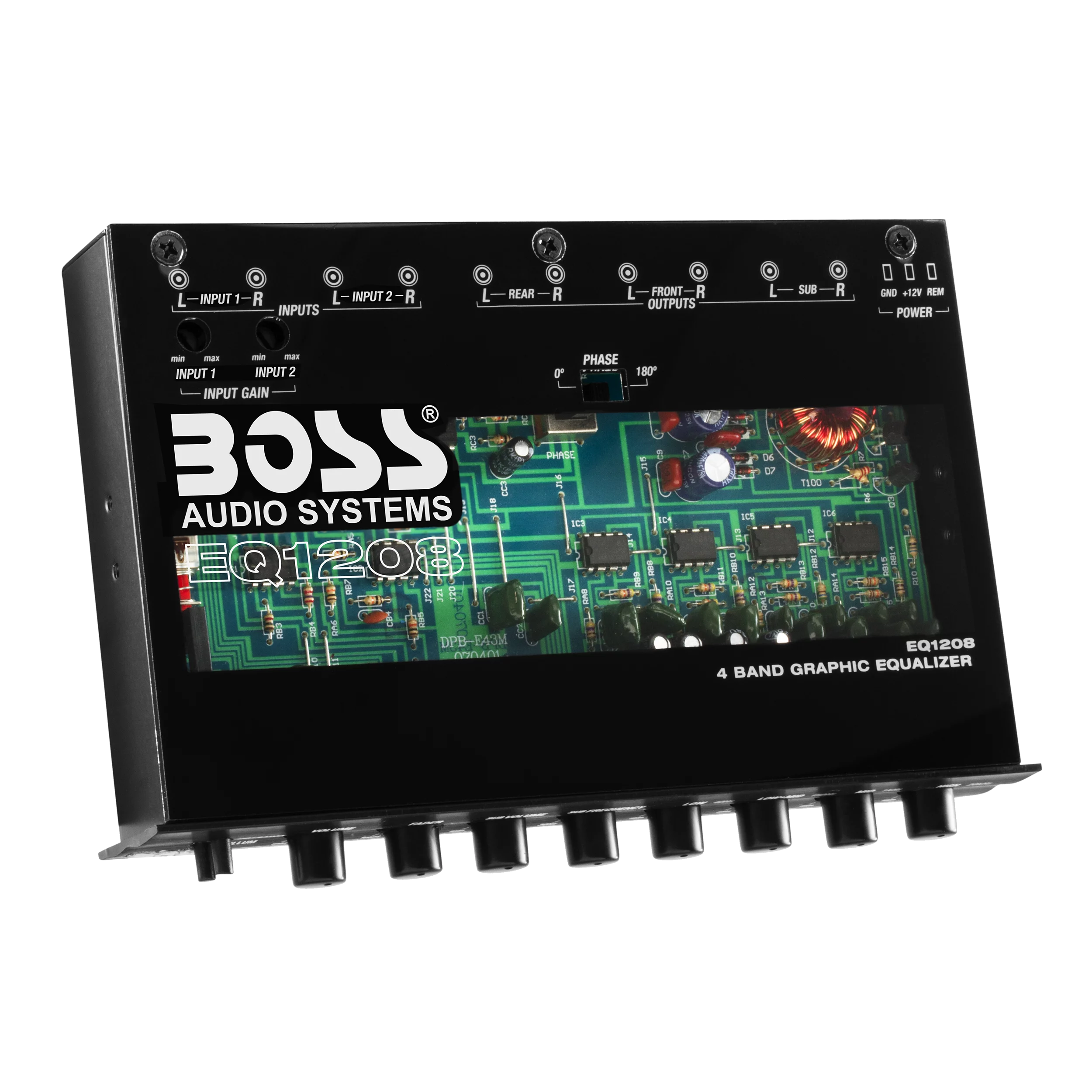 NEW BOSS EQ1208 4-Band Preamp Car Audio Equalizer w/ Subwoofer Sub Output EQ Out