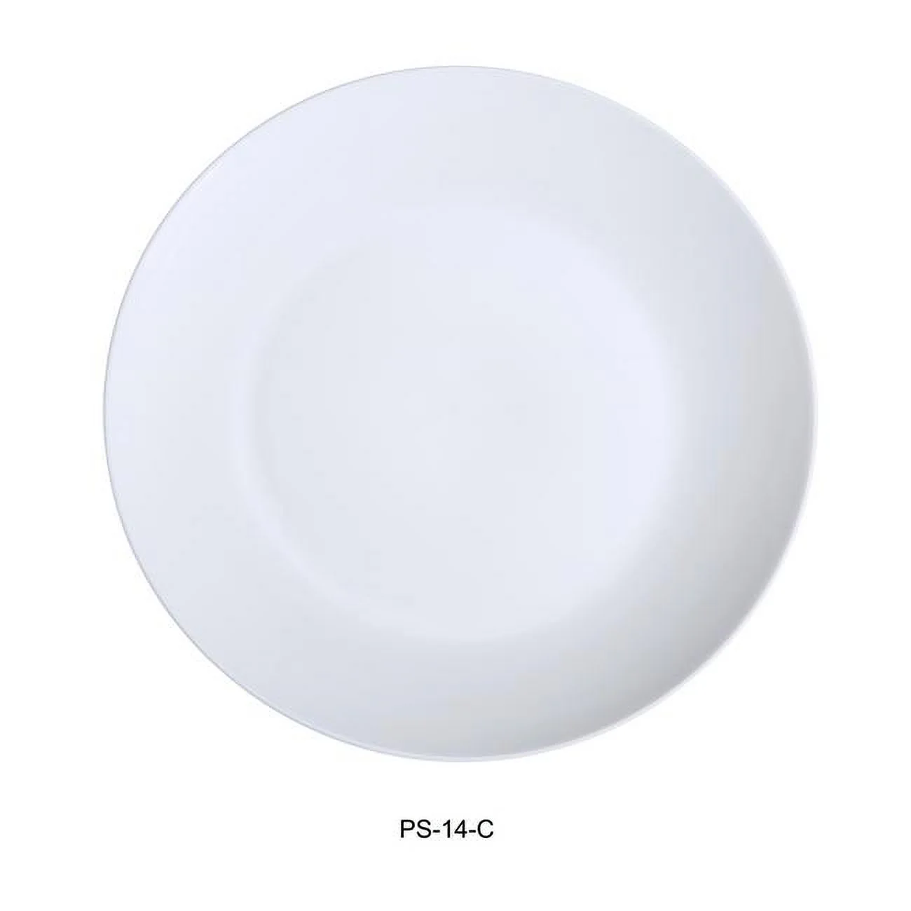 Yanco PS-14-C 14 in. Porcelain Coupe Plate, Bone White - Pack of 6