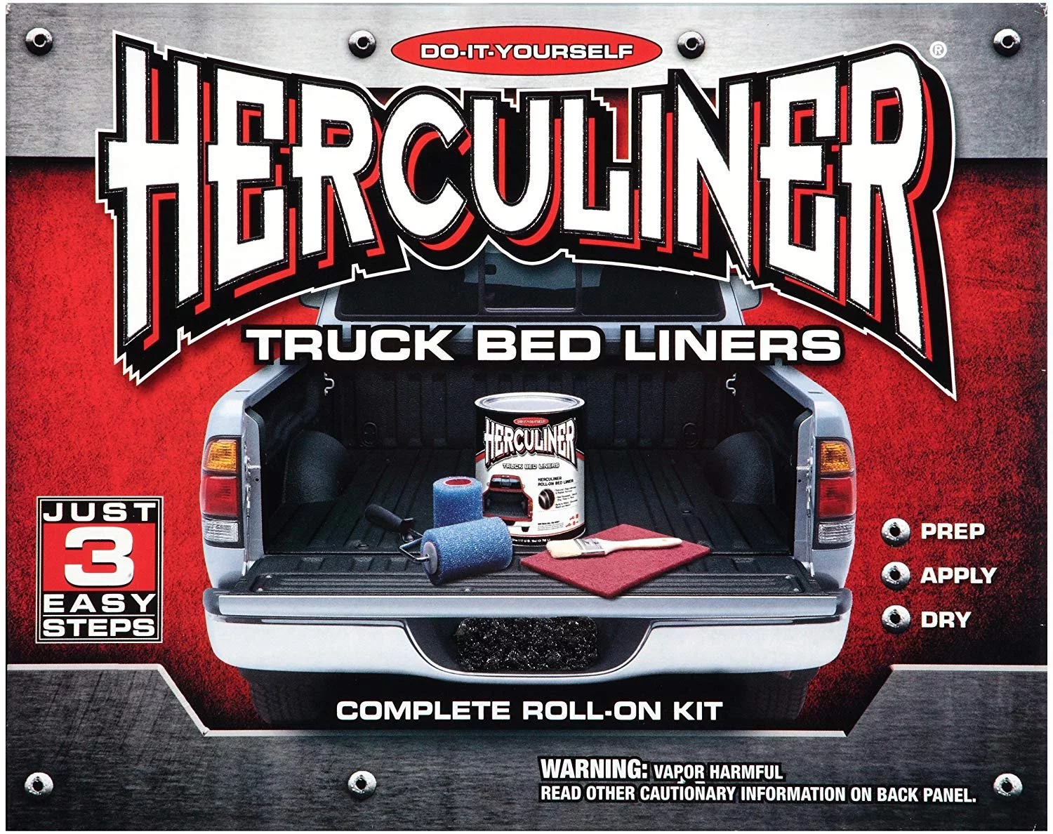 HERCULINER HCL1B8 Brush-on Bed Liner Kit,Black, 1 Gal.