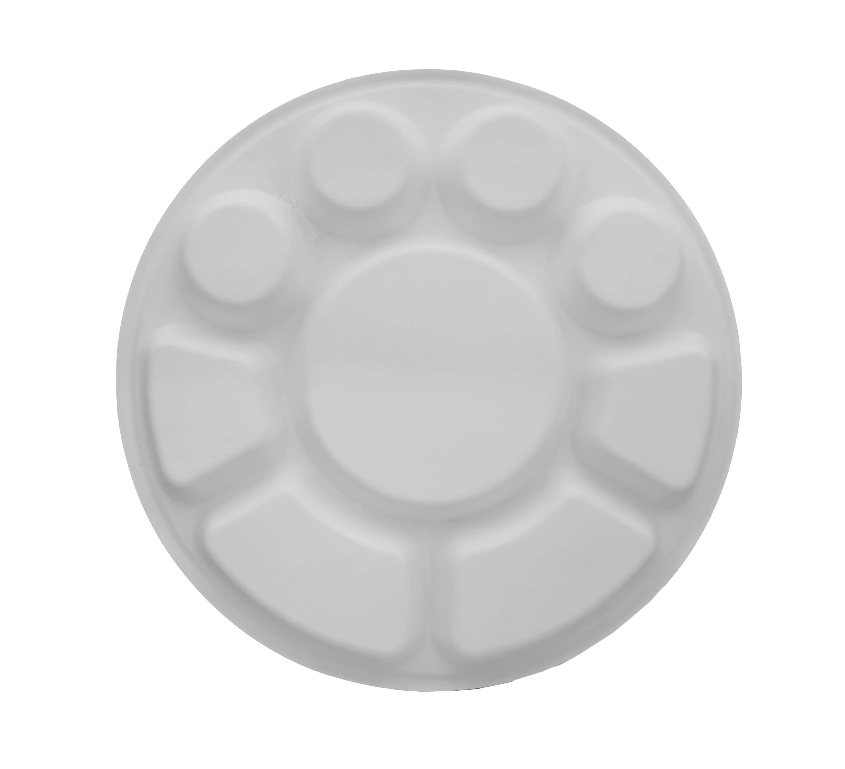 9 Compartment Sugarcane Pulp-bagasse Disposable Party Thali Plates by Poojabazar (50 Pack)