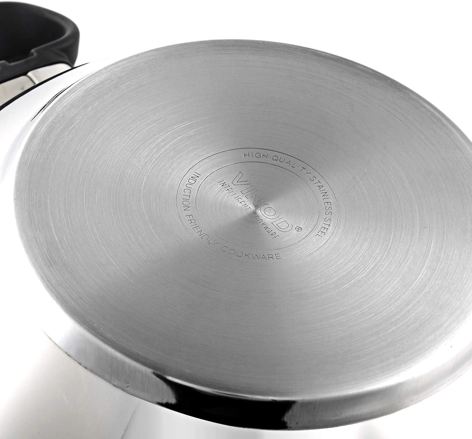 Vinod Stainless Steel Kadai | Deluxe Wok | Glass Lid | Induction Friendly | Sandwich Bottom | 24cm Capacity | 2.8 Liters (2.96 Quarts) | Multi-Use Pot | Suitable For Indian Cooking, Gravy, Stews