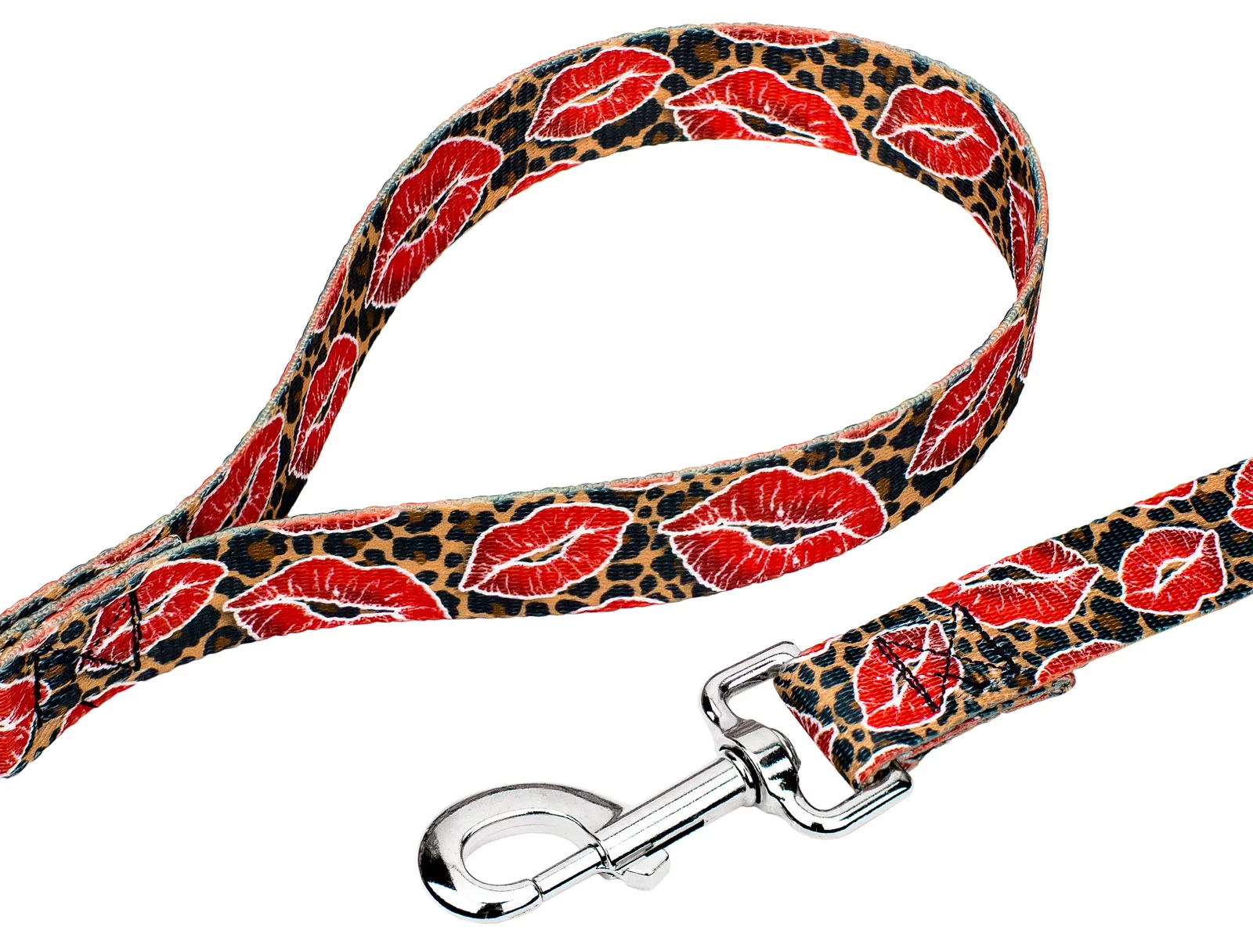 Country Brook Petz® 1 inch Cheetah Kisses Dog Leash, 6 Foot