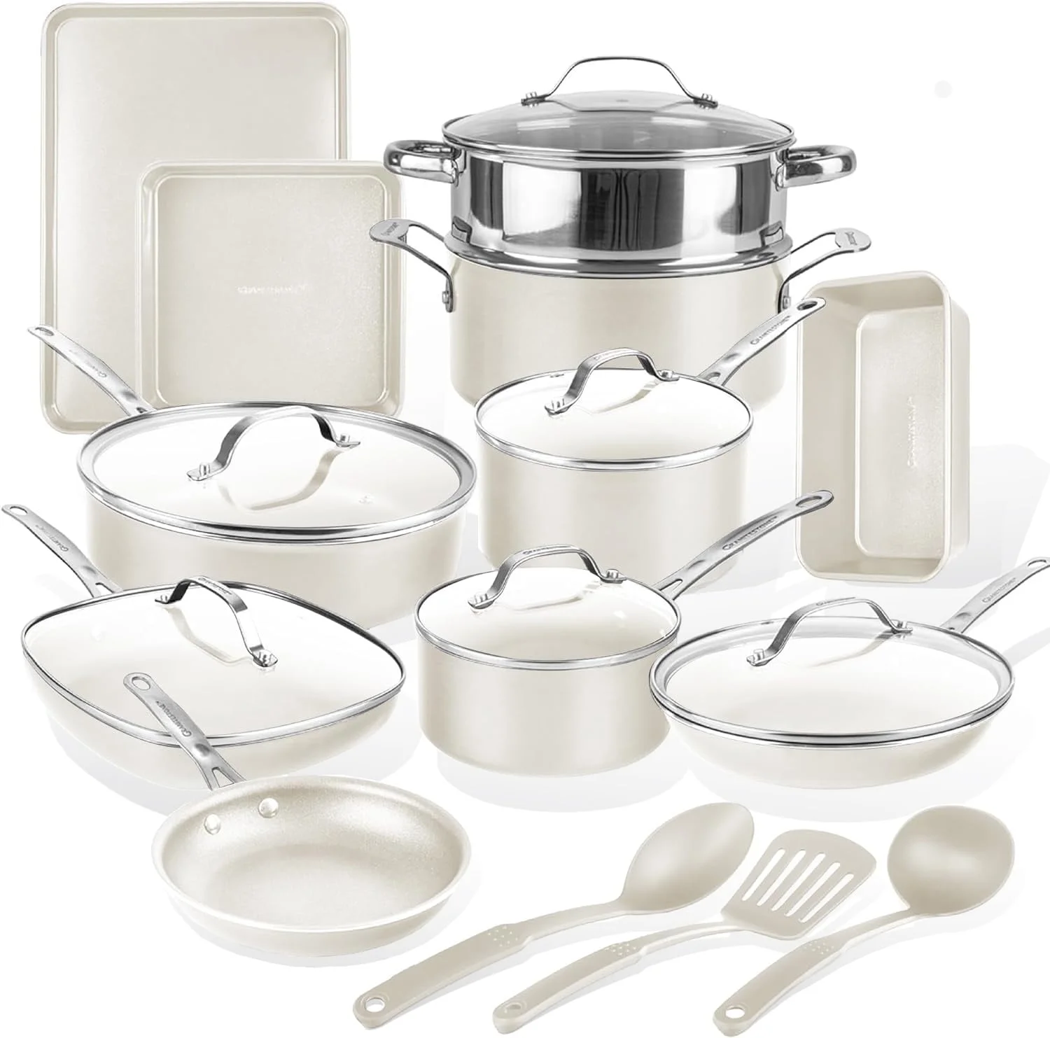 Gotham Steel Pots and Pans Set Cookware Set with Nonstick Ceramic Cookware Set 20 Pcs