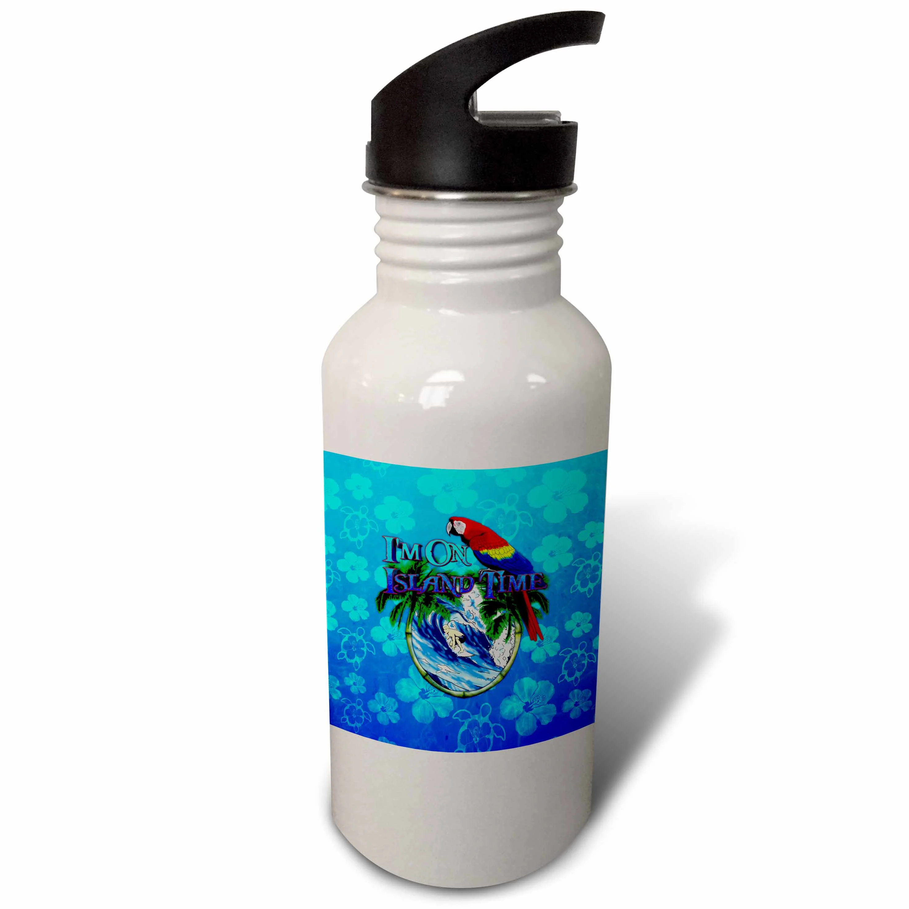 I am on island time fun surfing design with parrot. Flip Straw 21oz Water Bottle wb-333363-2