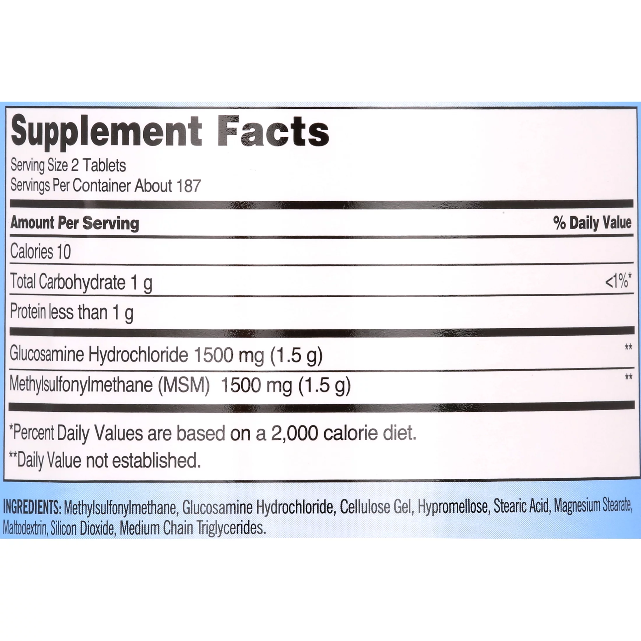 Kirkland Signature Glucosamine with MSM, 375 Tablets
