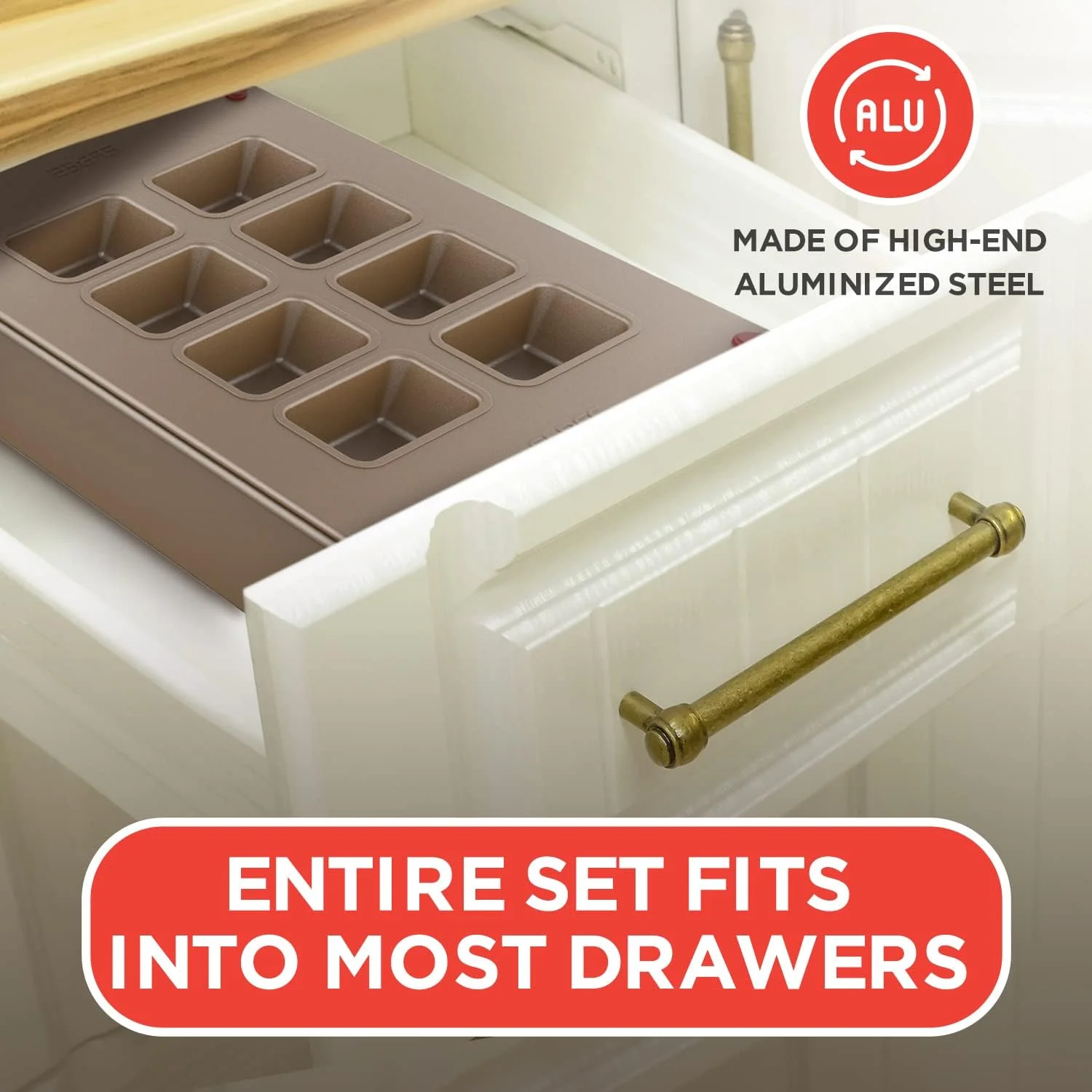 Elbee 8-Pc Bread Baking Pan Set Steel Bakeware Non Stick Pans & Cooling Racks