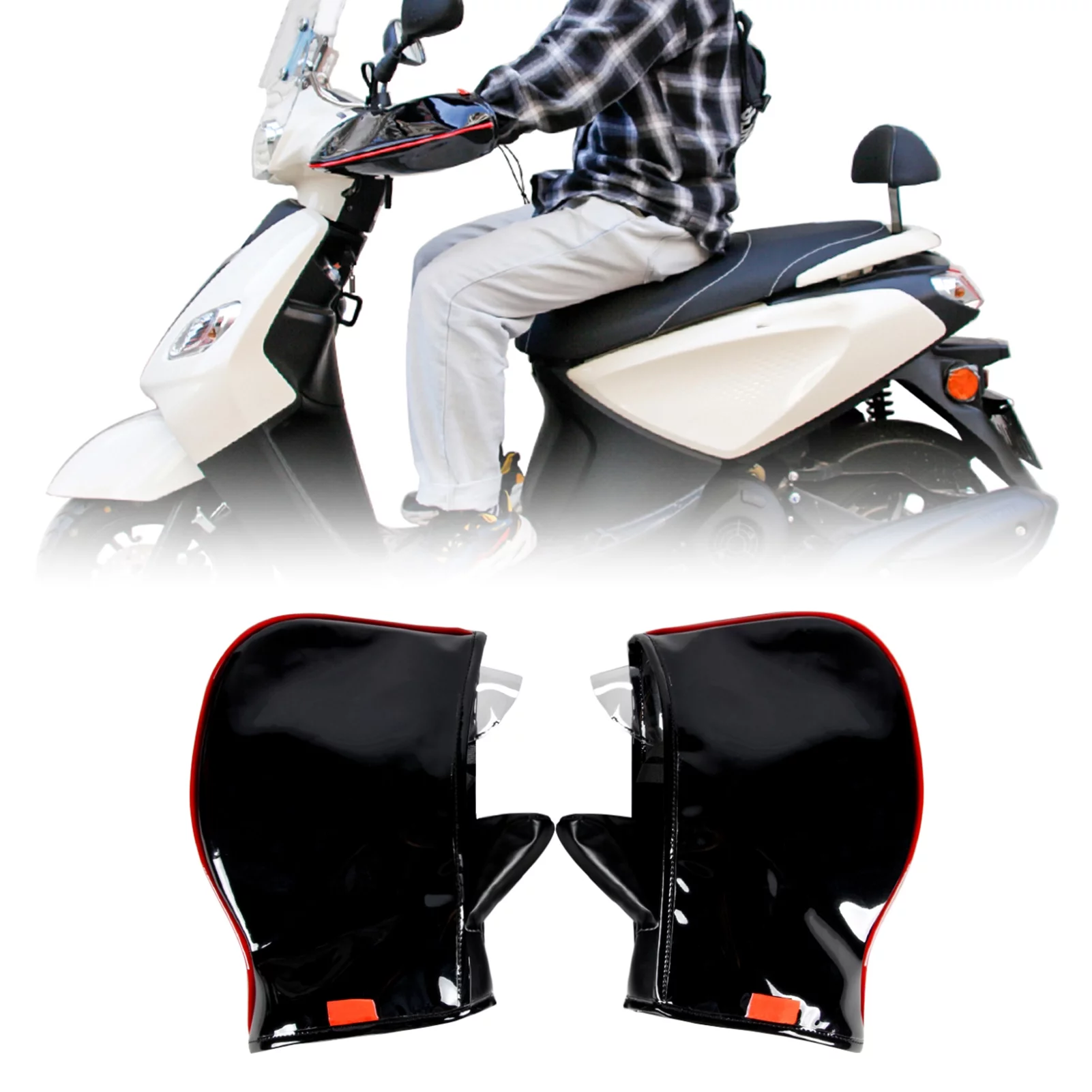 Pinnaco Handlebar Mittens, Windproof Waterproof Bicycle Handlebar Warmer Gloves