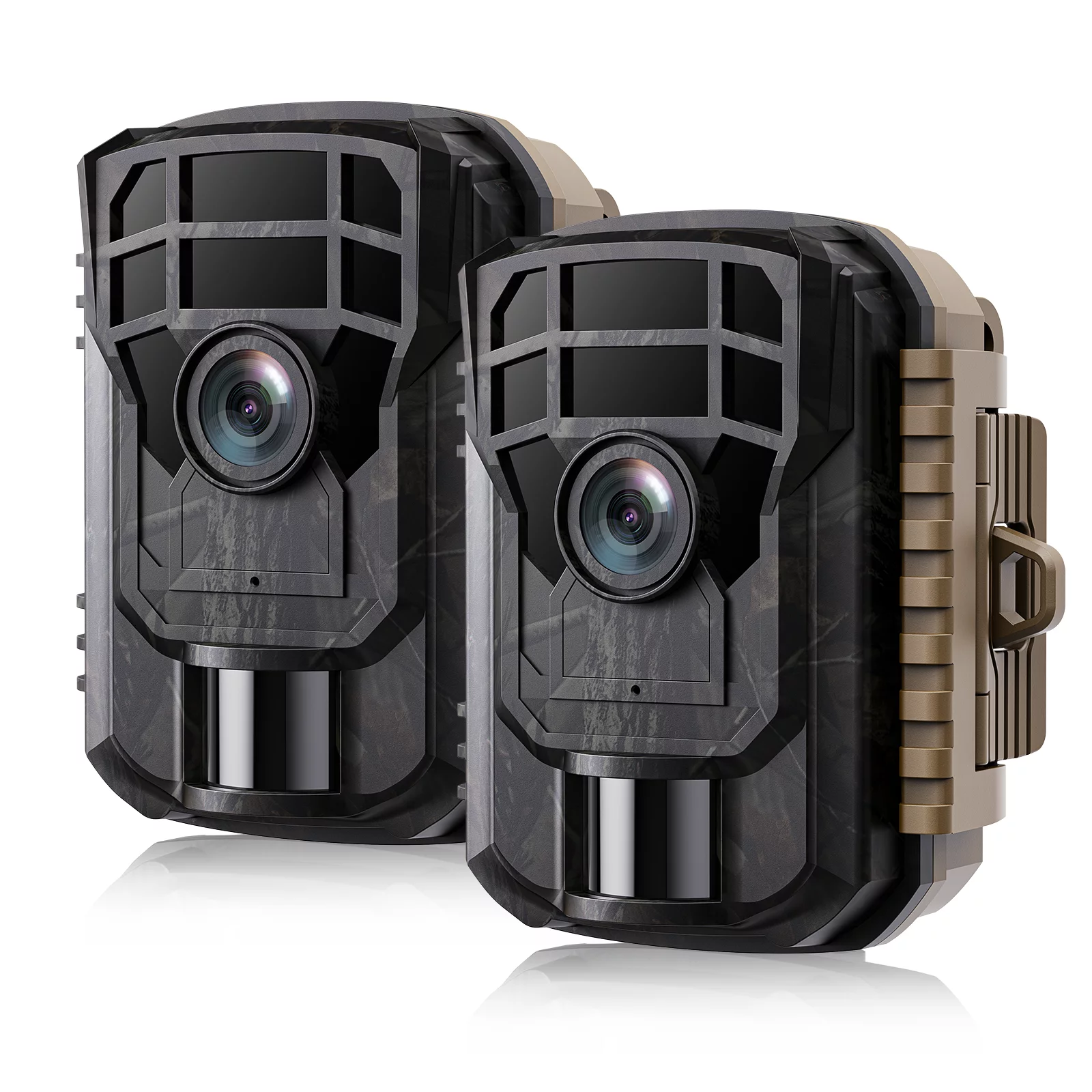 CAMPARK 2 Pack Trail Camera 24MP 1080P Game Hunting Deer Camera with Night Vision Waterproof Motion Activated 120°Wide-Angle 2.0